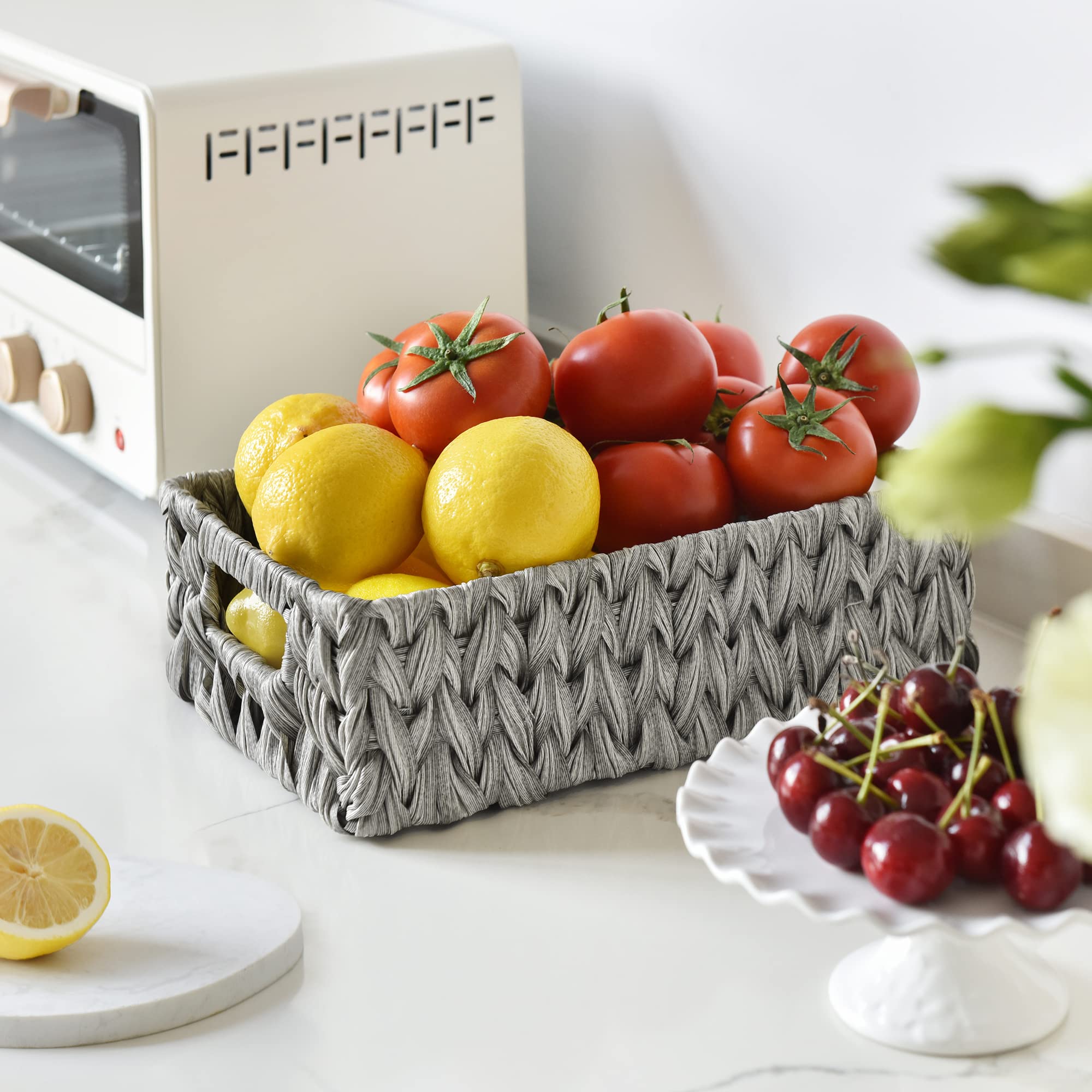 Granny Says Wicker Baskets For Storage, Waterproof Rattan Storage Baskets, Odorless Wicker Basket With Handles, Decorative Stora
