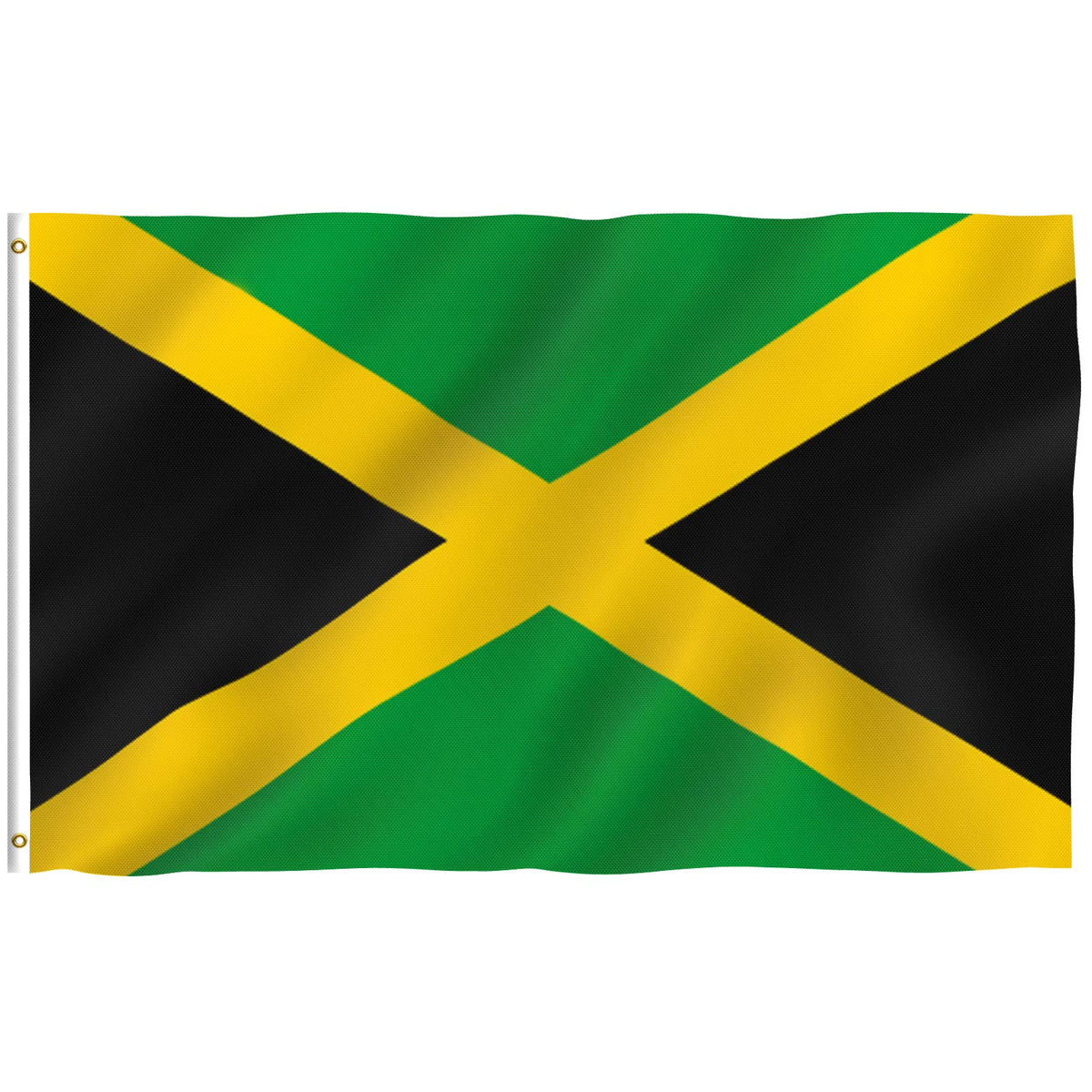 Anley Fly Breeze 3X5 Foot Jamaica Flag - Vivid Color And Fade Proof - Canvas Header And Double Stitched - Jamaican National Flag