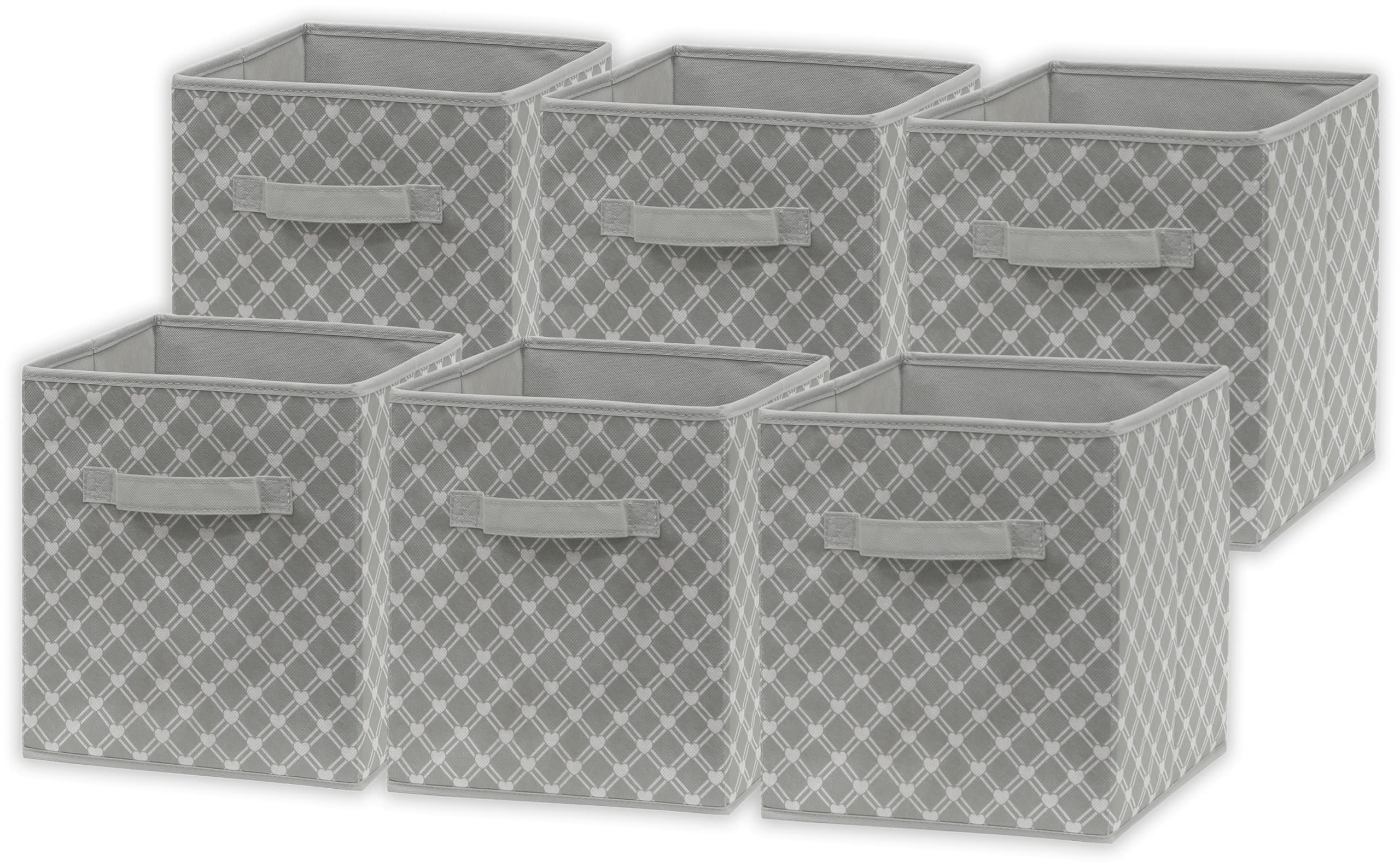Simple Houseware Fabric Cube Storage Bins Foldable Organizer, Geometric Grey, Set Of 6