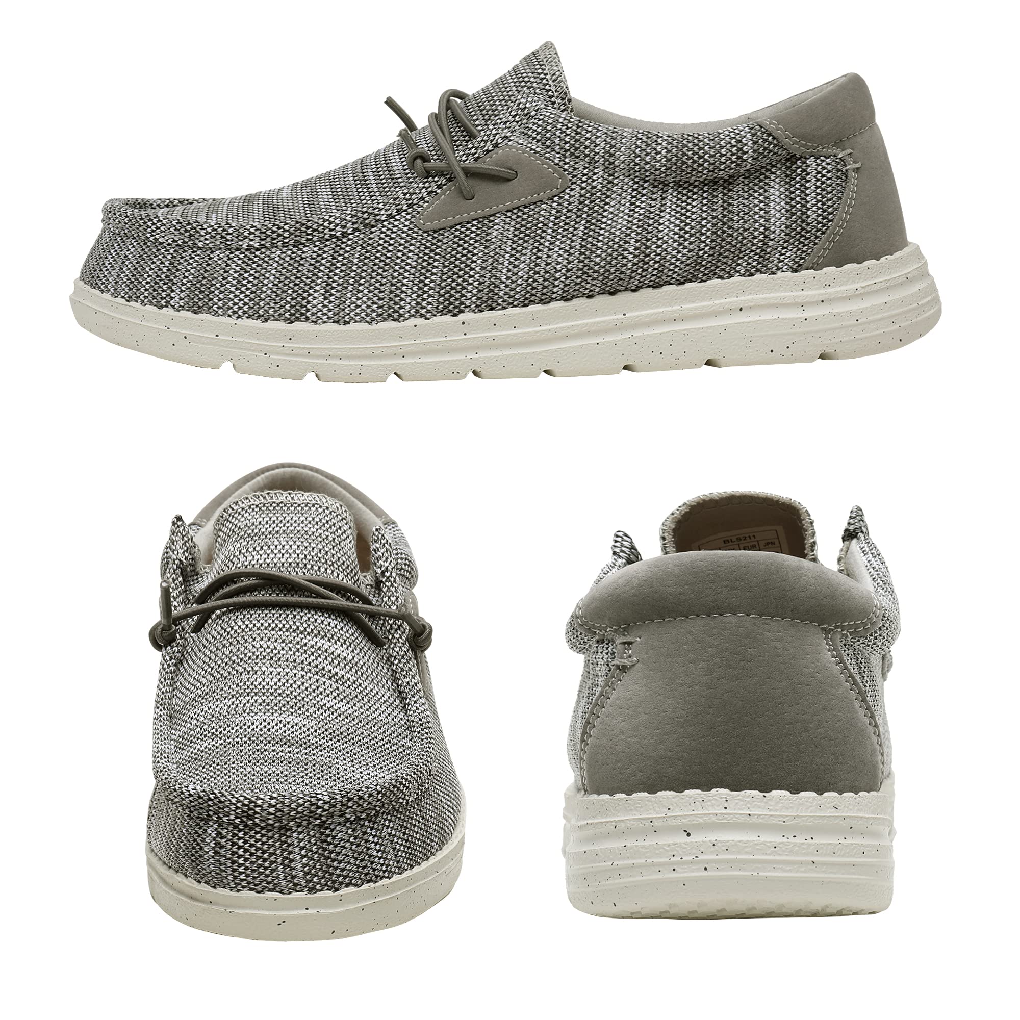 Bruno Marc Mens Breeze Slip-On Stretch Loafers Casual Shoes Lightweight Comfortable Boat Shoe 10,Splice Grey,Size 12 Us