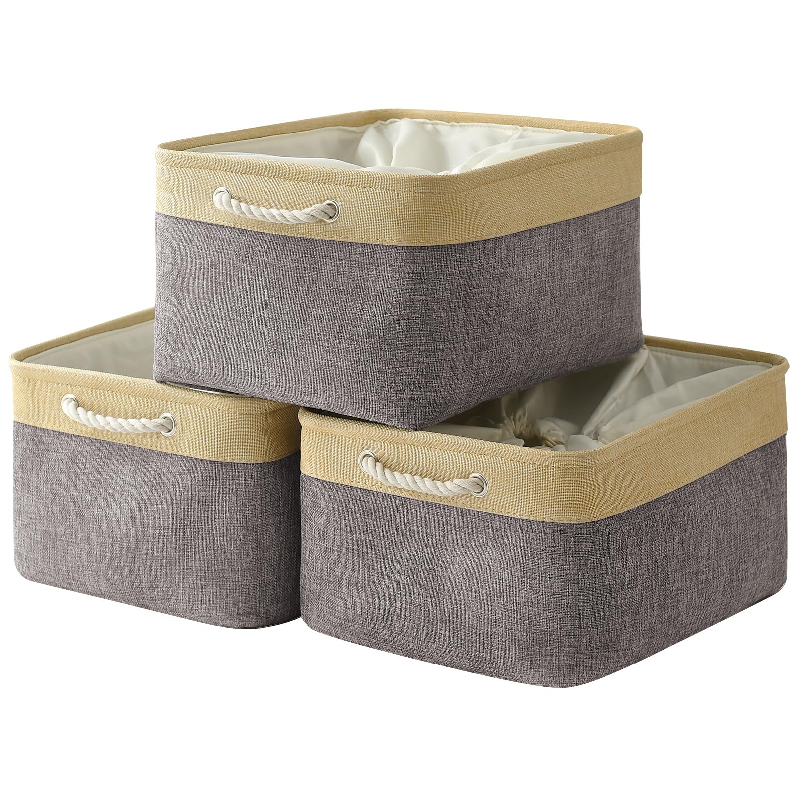 Thewarmhome Storage Baskets For Organizing, Extra Large-3Pack, 17.7L  13.8W  9.8H Inch Large Sturdy Storage Bins, Decorative Sto