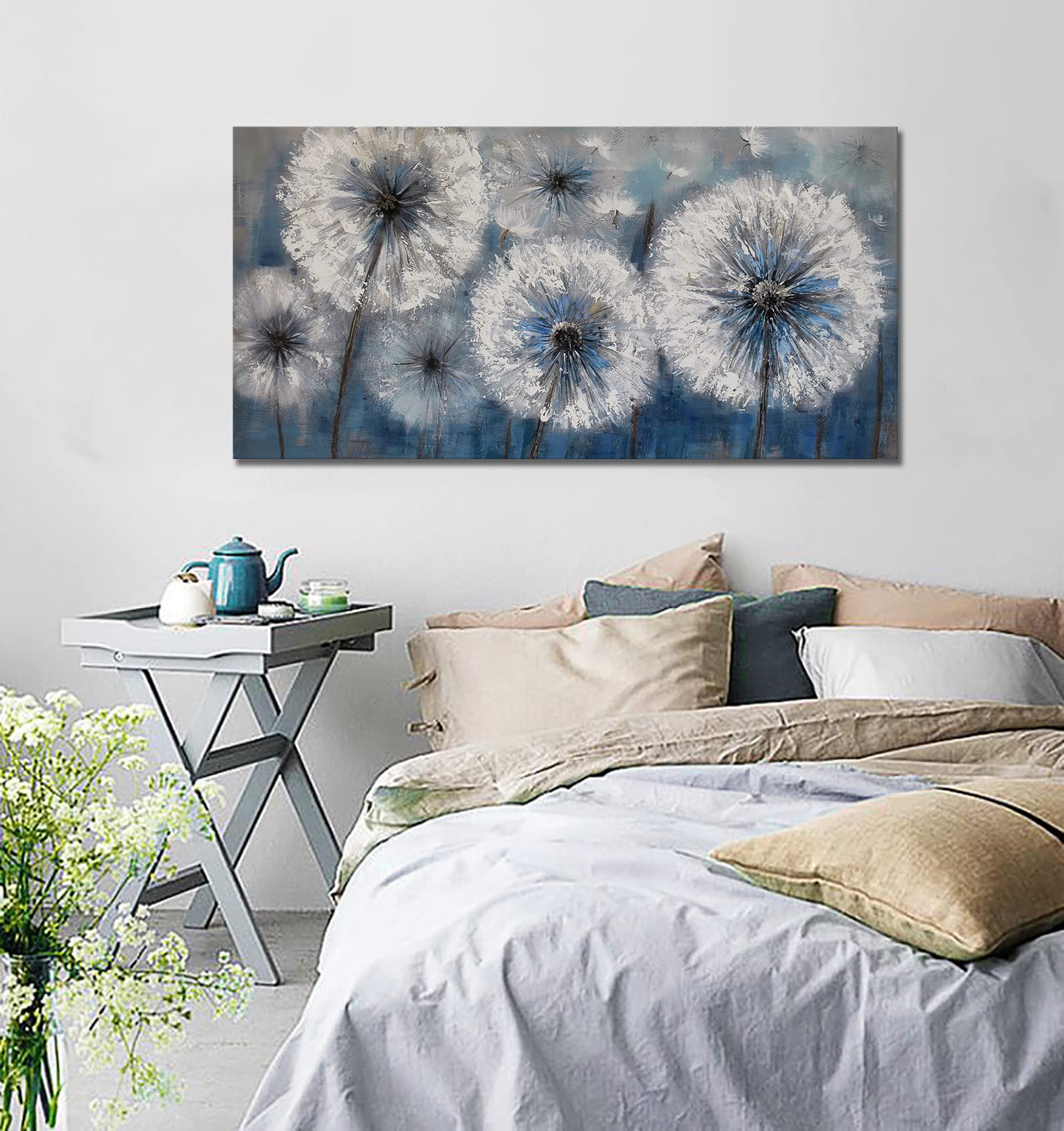 Dandelion Painting Wall Art Canvas Print Picture For Living Room Large White Flower Flora Home Bedroom Decoration Modern Framed