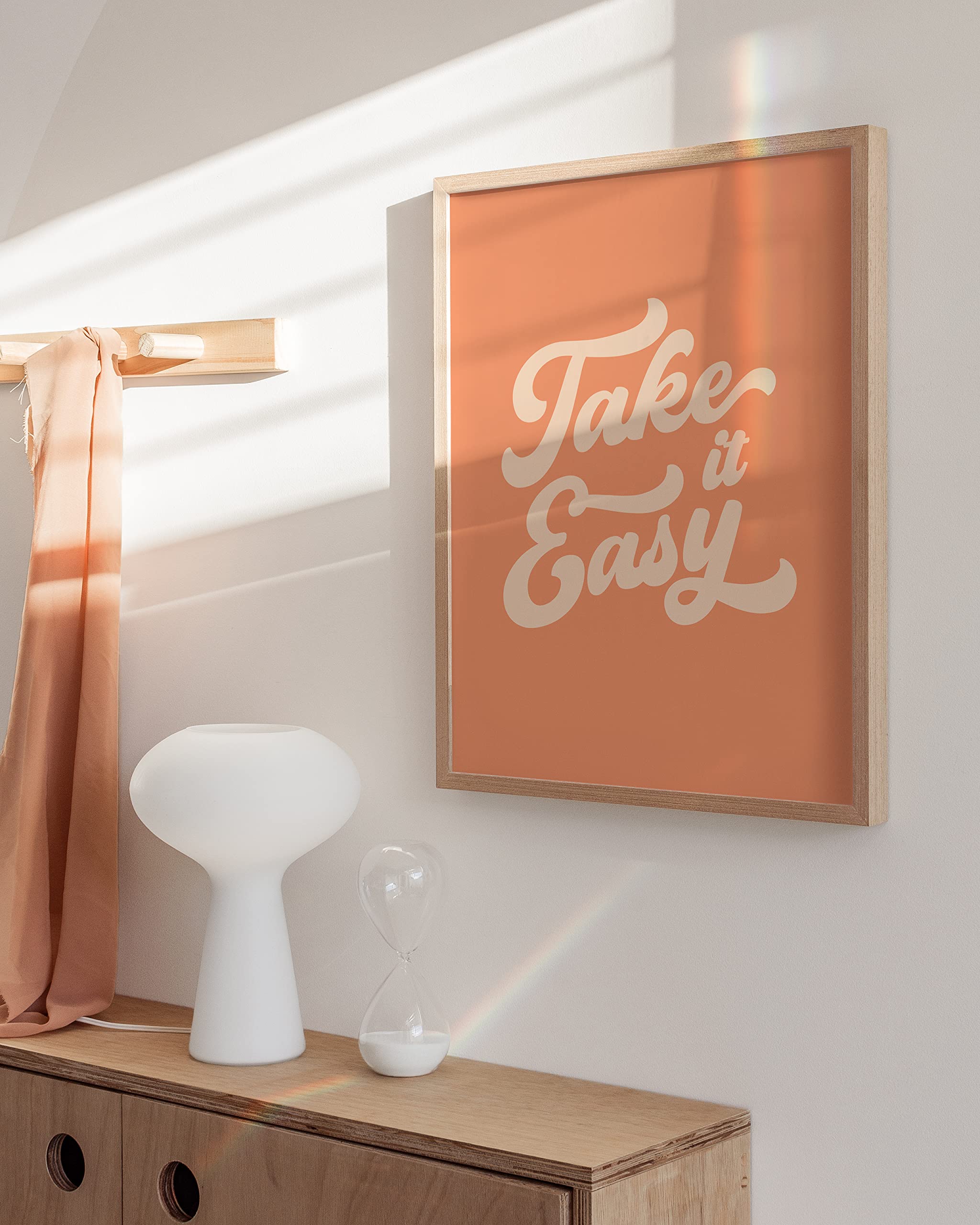 HAUS AND HUES Orange Pictures For Wall Decor  Framed Art Pictures For Wall  Aesthetic Posters For Teen Girls  Orange Wall Art Bedroom Aesthetic Room Decor For Teen Girls (Beige Framed  12x16)