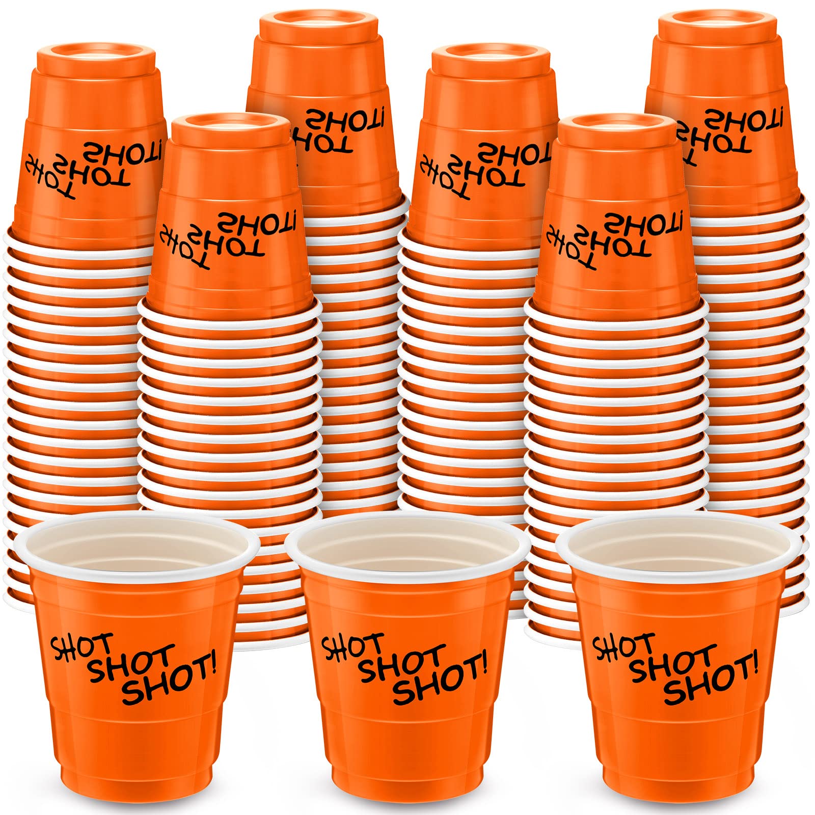 Lounsweer 100 Pieces Plastic Cups 2 Oz Disposable Cups Mini 2 Oz Party Glasses For Bachelorette Birthday Tasting Serving Samples