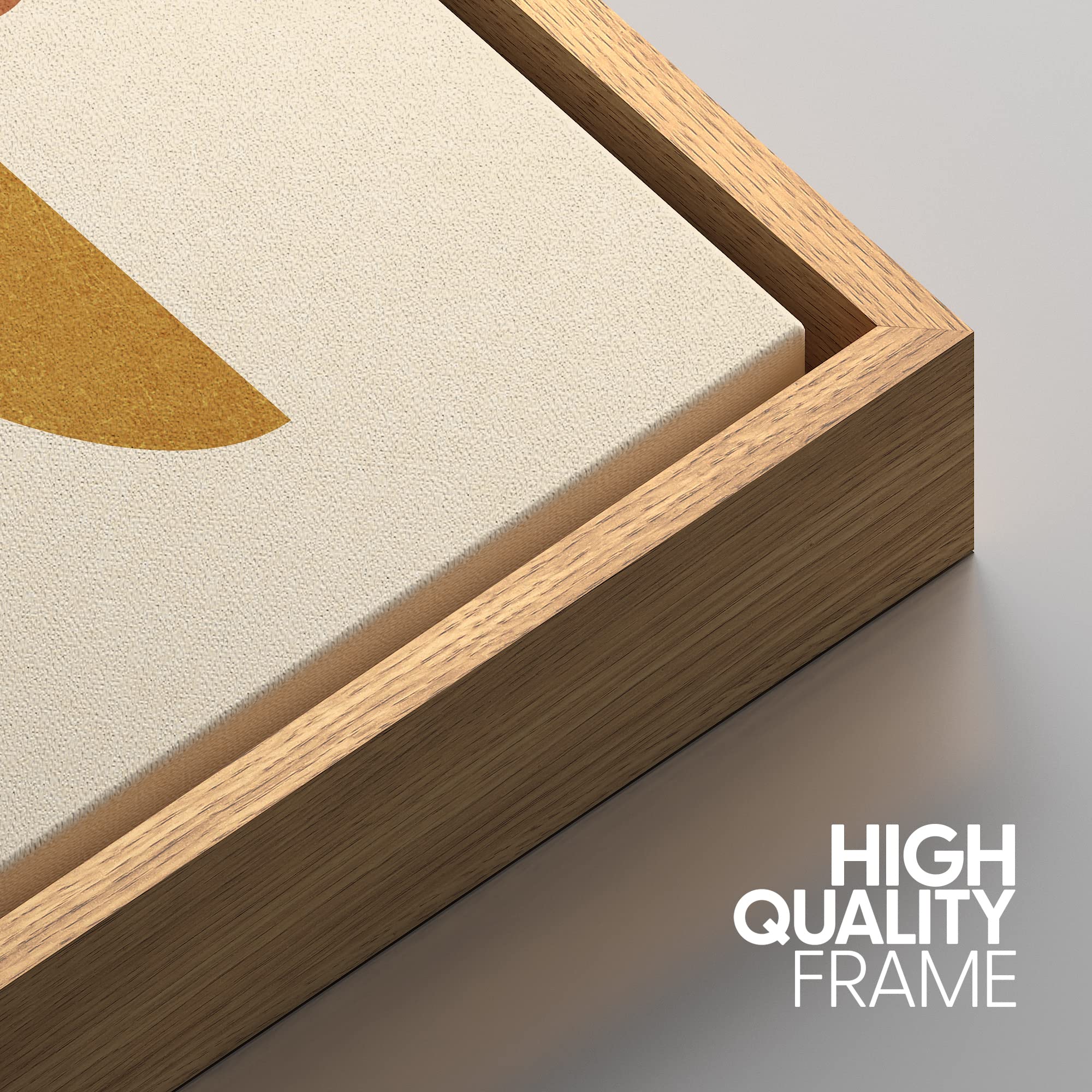 Idea4Wall Framed Canvas Print Wall Art Set Mid-Century Geometric Wave Polygons Abstract Shapes Illustrations Minimalism Boho Boh