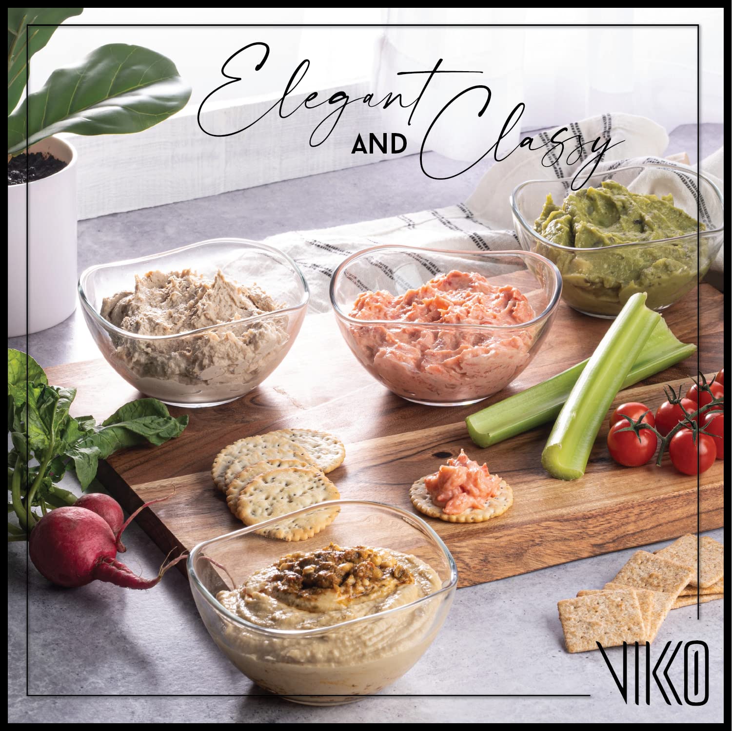 Vikko Glass Bowls, Set Of 6 Decorative Glass Dessert Bowls, 10 Ounce Glass Dish For Dessert, Candy, Kitchen Prep, Dishwasher Saf