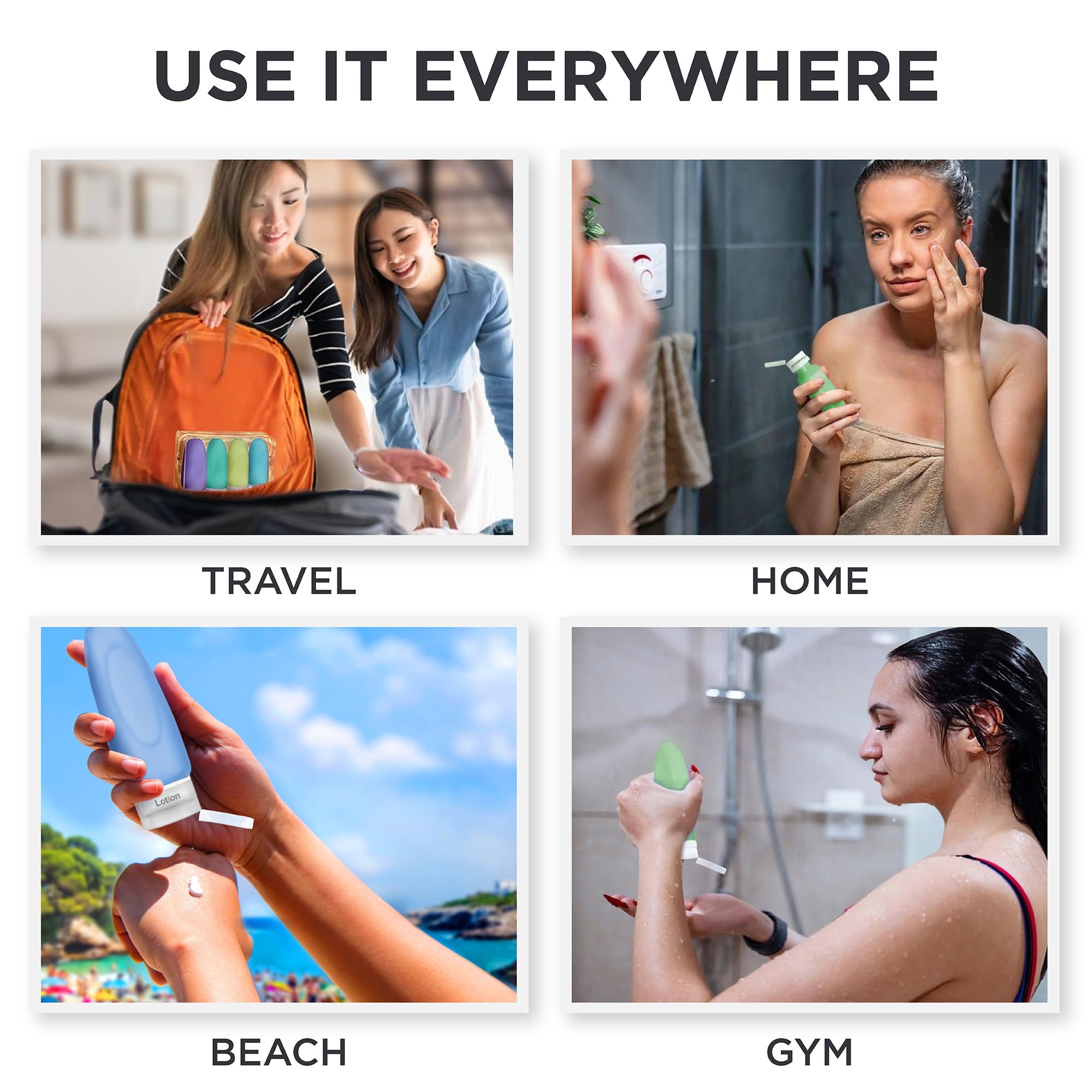 Dot&Dot Leak Proof Travel Bottles For Toiletries - Tsa Approved Travel Shampoo Bottles - 3Oz Travel Shampoo And Conditioner Bott