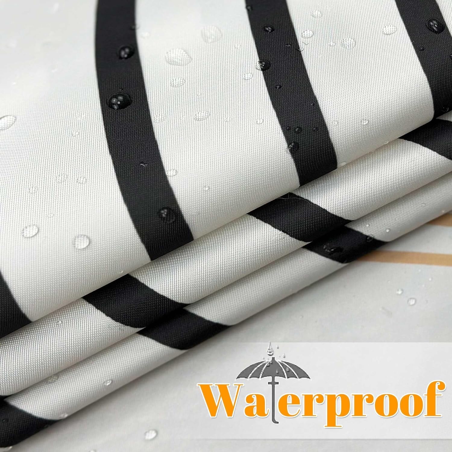 Giumsi 72'' X 96'' Black And White Boho Shower Curtain Set With Blacktassel Accents And Modern Minimalistic Design - Waterproof