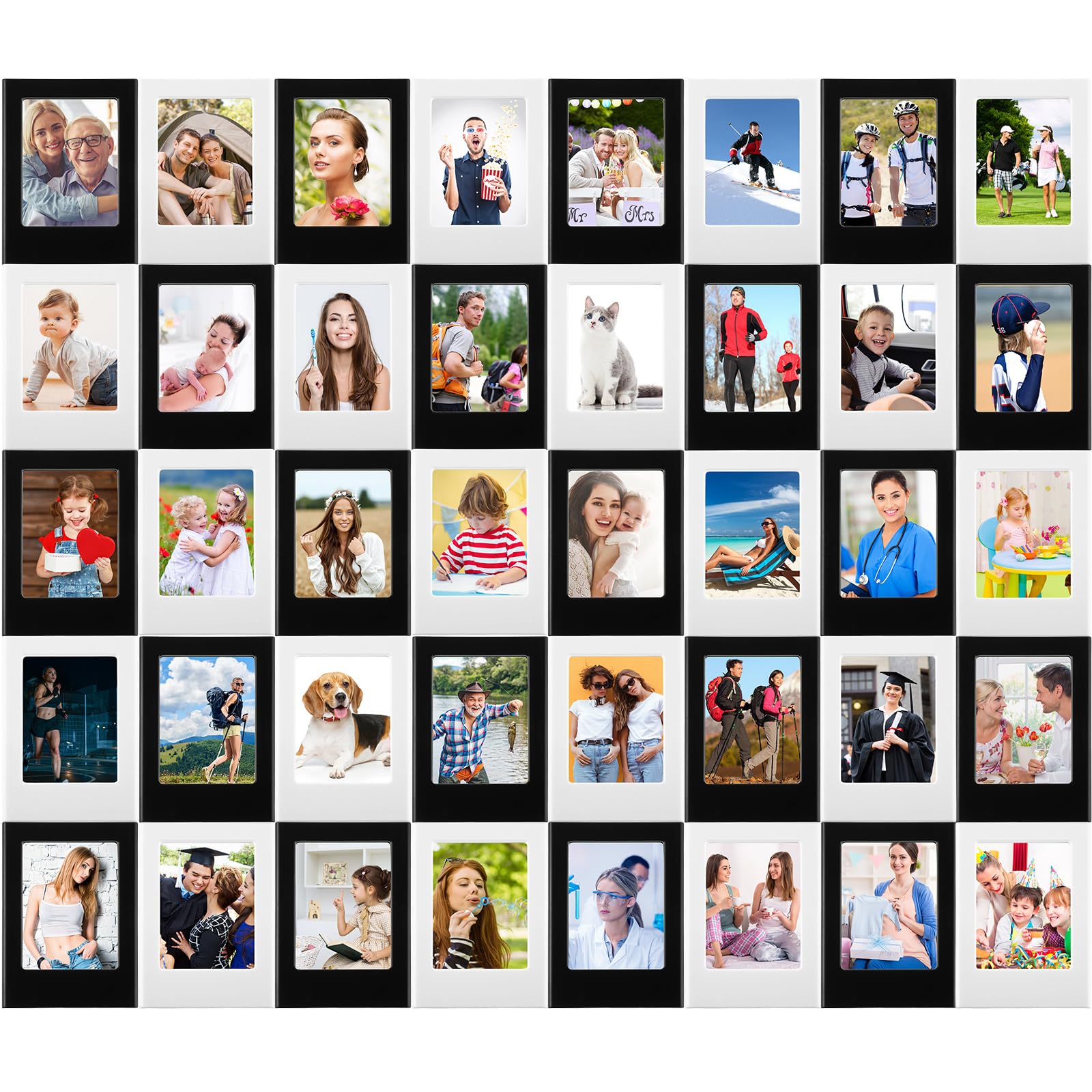 Epakh 40 Packs Magnetic Picture Frame 3 Inches Magnet Photo Frames Colorful Mini Table Photo Frame Holder for Mini Fridge Home S