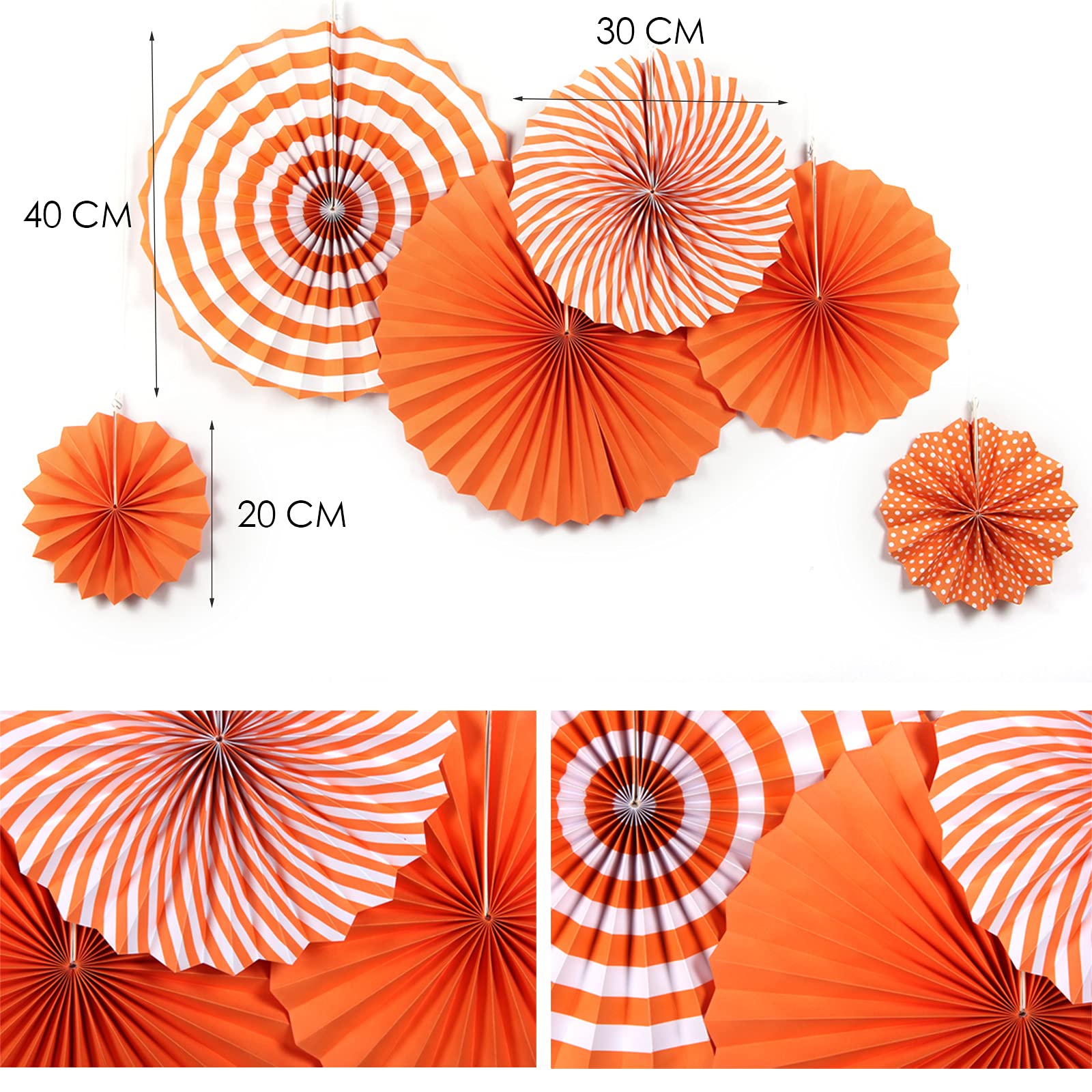 Easy Joy 14 Pcs Fall Party Decorations, Orange Hanging Paper Fans Autumn Paper Pompoms Paper Lanterns Maple Leaves Bunting Garla