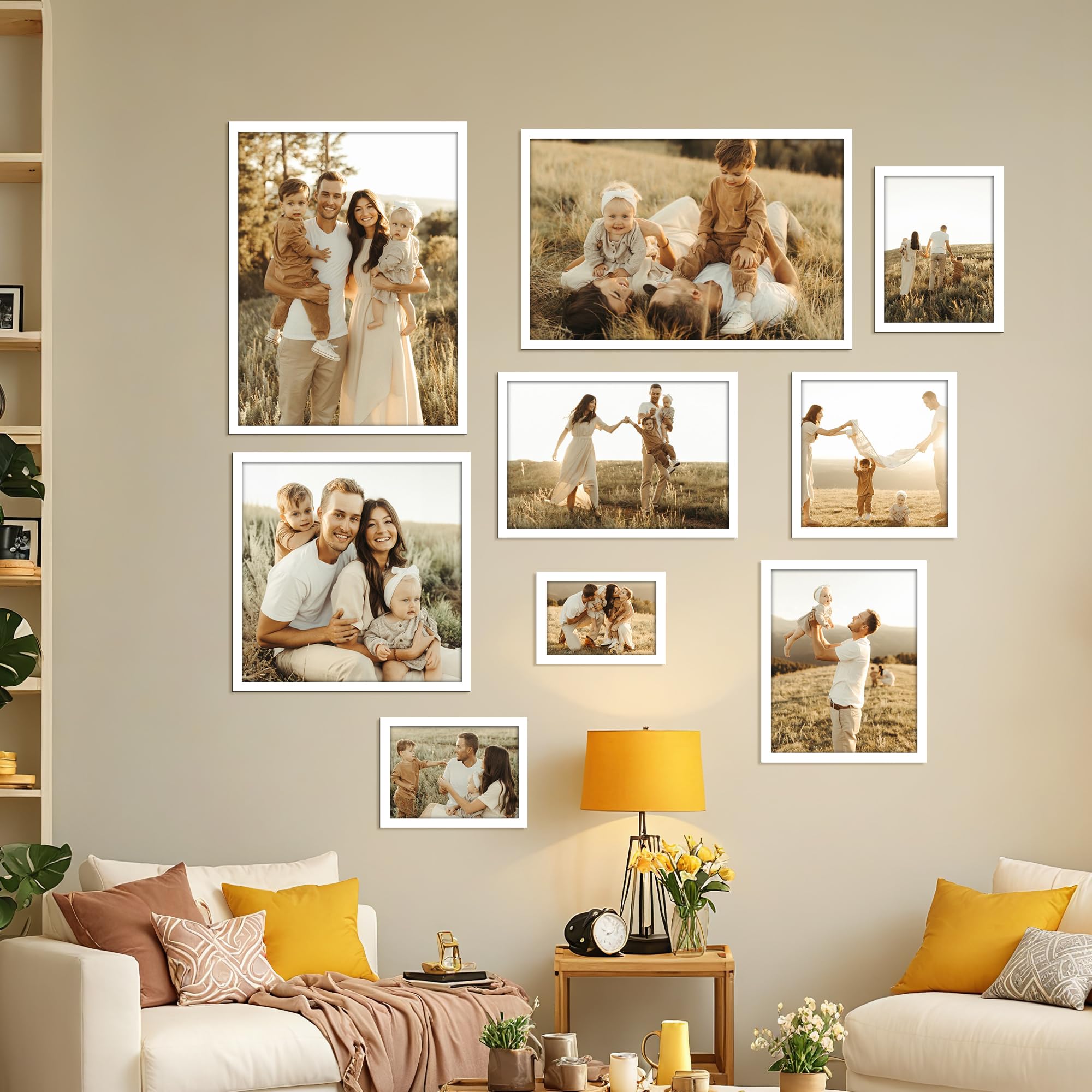 Giftgarden 8x12 Picture Frame White, 8 by 12 Thin Photo Frame for Wall Tabletop Display, Single