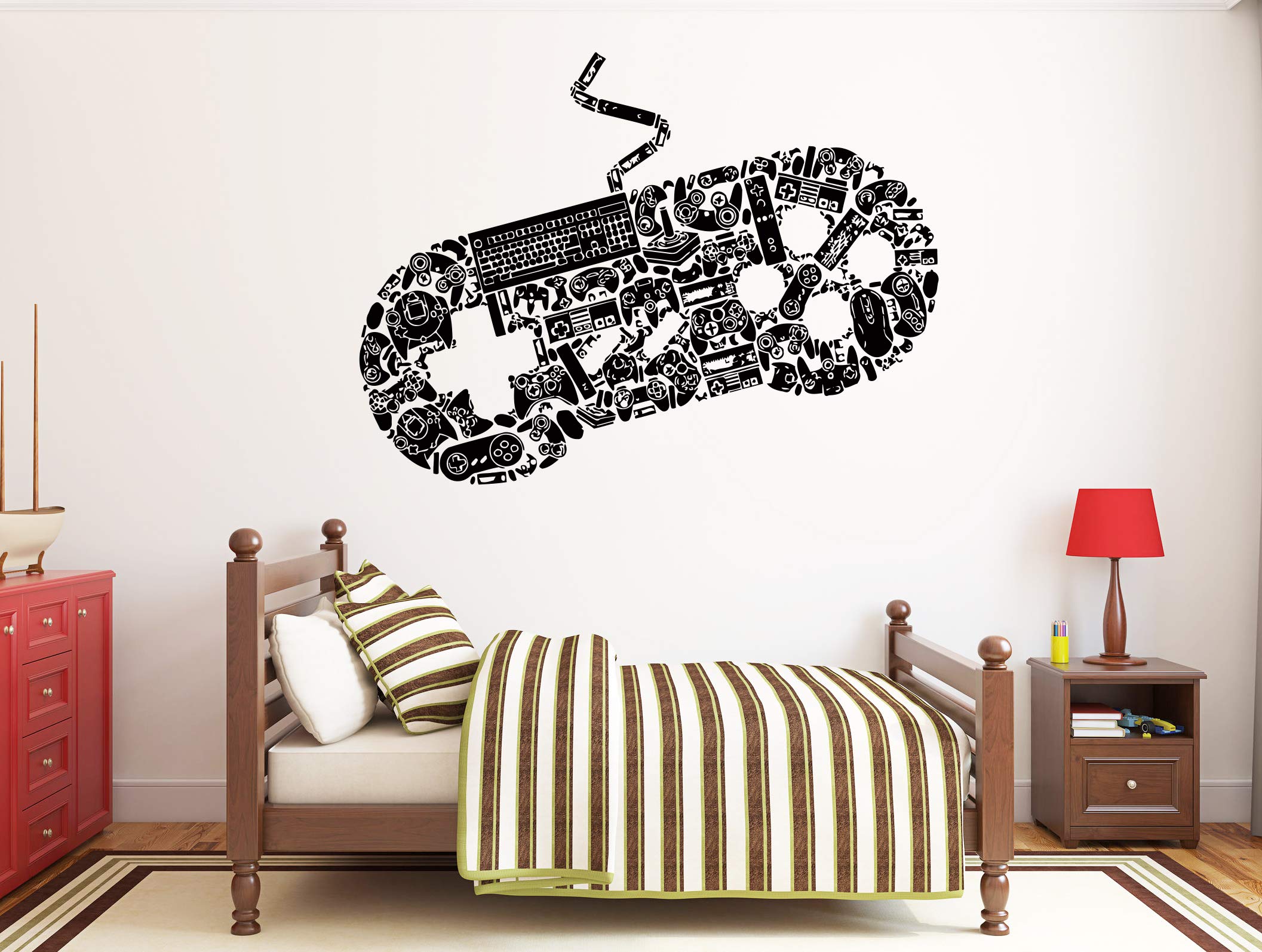 Gamer Game Wall Decals Controller Stickers Home Decor Customized For Kids Bedroom Vinyl Wall Art Bo2030