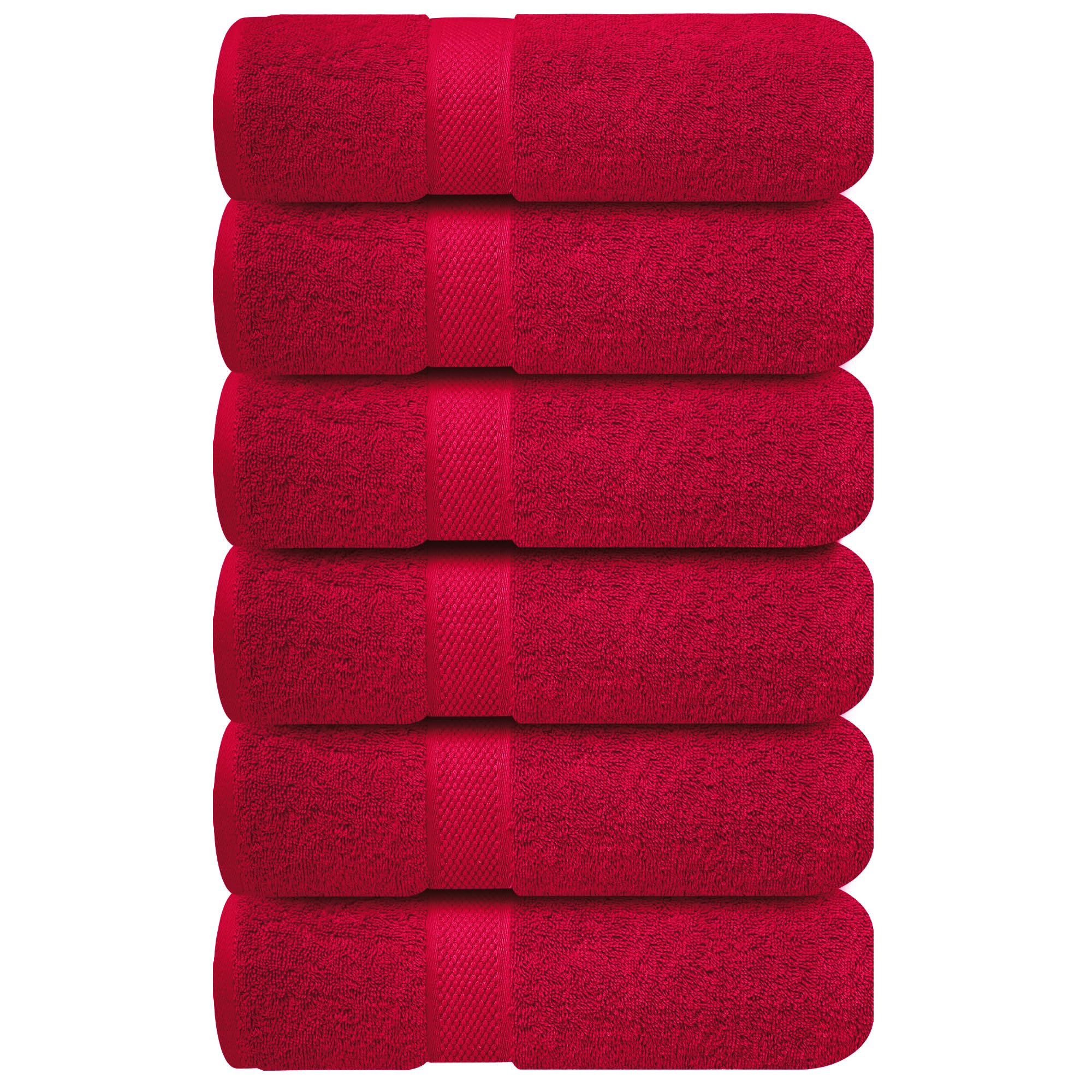 Infinitee Xclusives 100% Cotton Hand Towels For Bathroom - Ultra-Soft & Highly Absorbent, 6-Pack, Gym, Spa & Hotel | Burgundy |