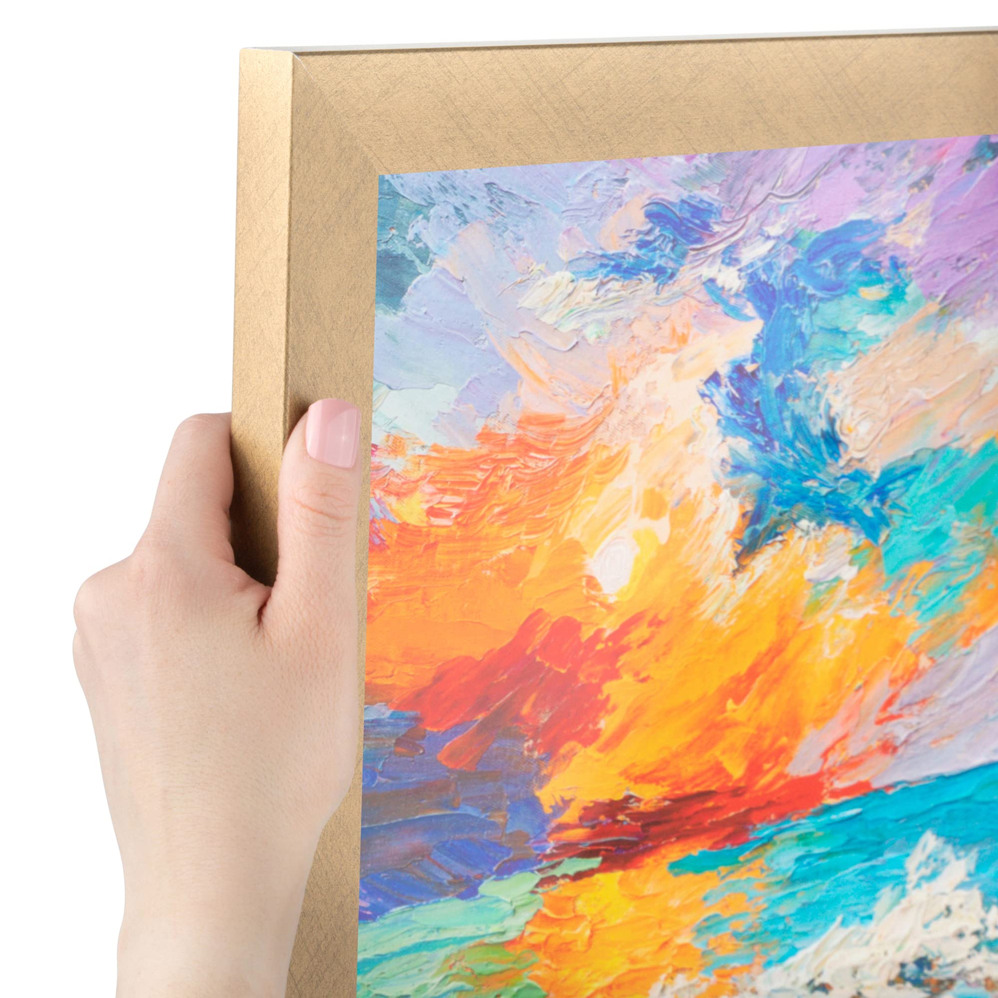 ArtToFrames 10x37 Inch Gold Picture Frame, This 1.25 Inch Custom MDF Poster Frame is Classic Gold, Great for Your Art or Photos 