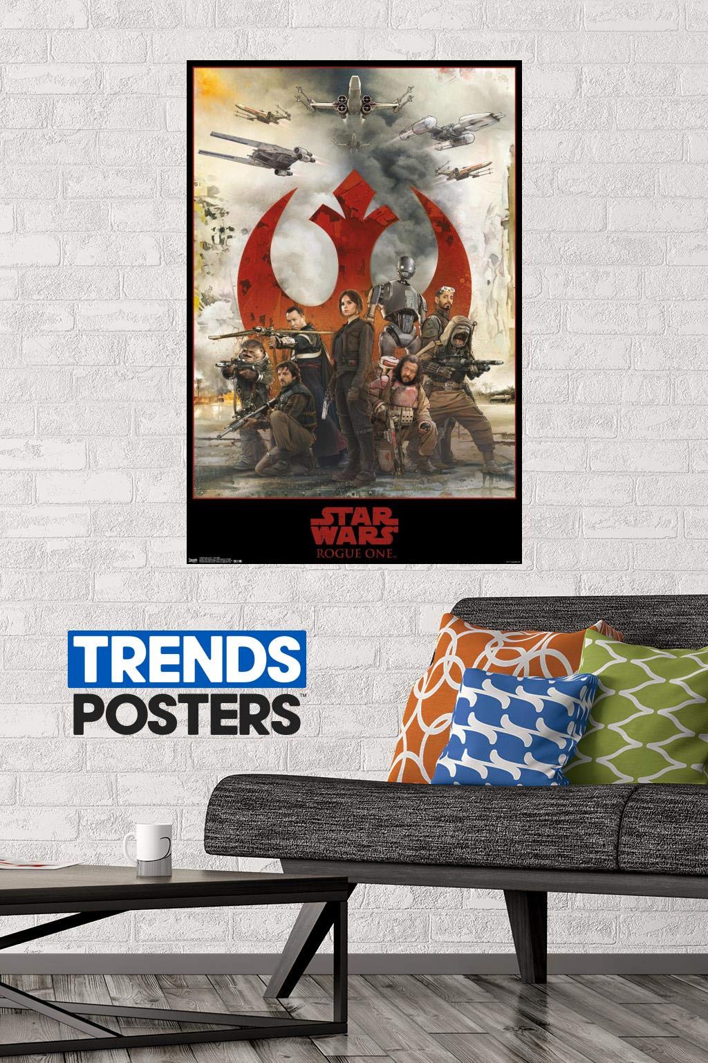 Trends International Star Wars: Rogue One - Assemble Wall Poster, 22.375'' X 34'', Poster & Mount Bundle