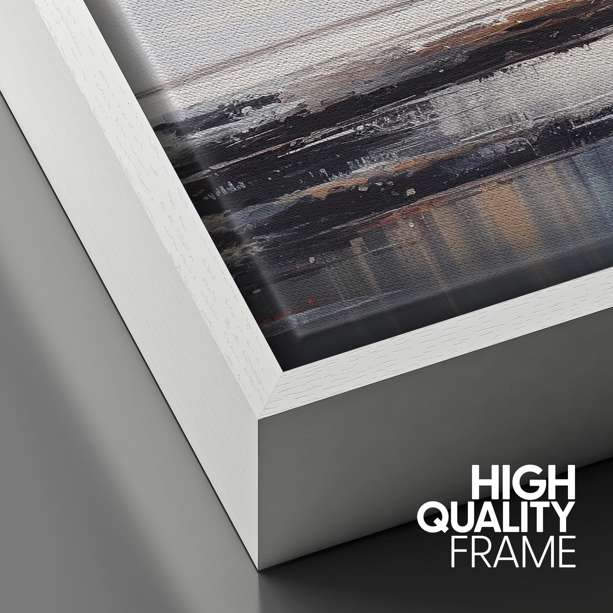 Signford Framed Canvas Print Wall Art Storm Cloud Pastel Lake Landscape Nature Wilderness Illustration Minimalism Decorative Col