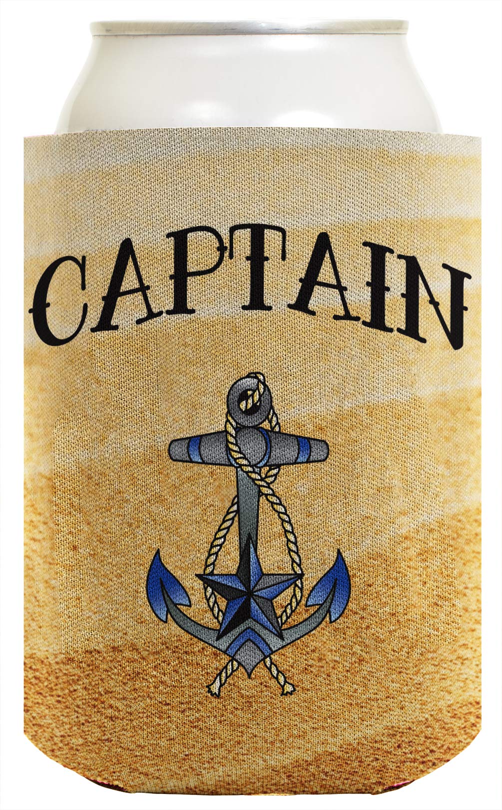 Boating Gift Captain And First Mate 2 Pack Sandy Beach Ocean Shore Can Coolies