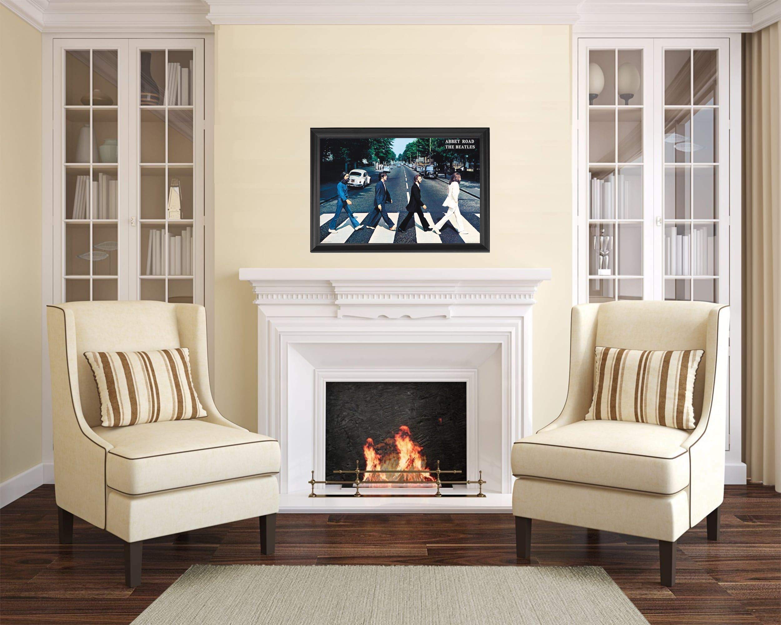 The Beatles Abbey Road Album Wall Art Decor Print | 24X36 Inches | Canvas/Painting Like Textured Print & Posters