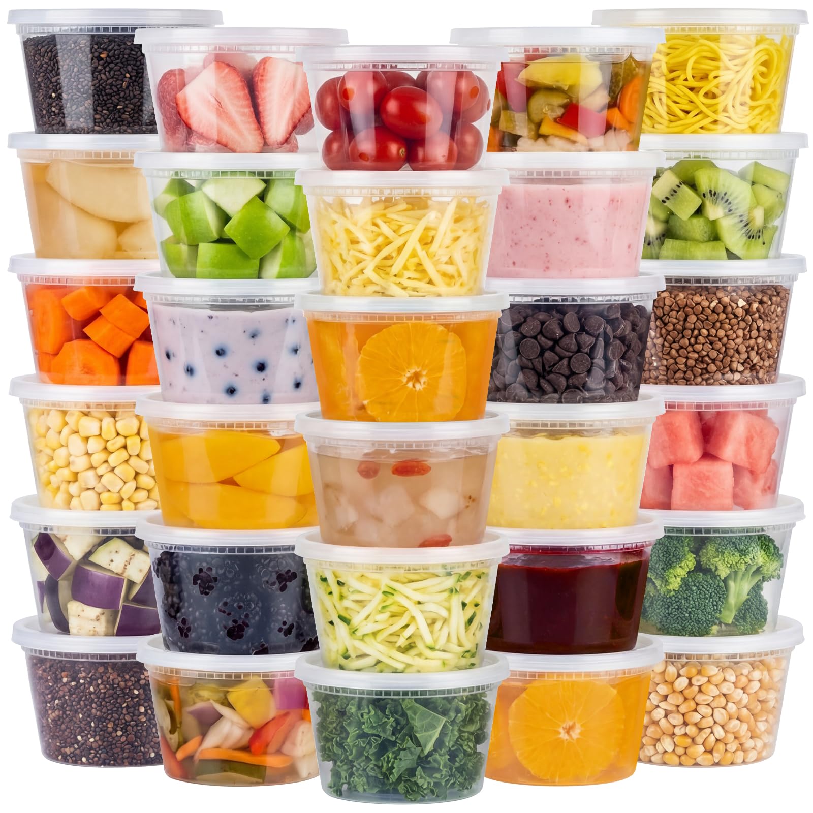 Nescci 108 Pack (216-Piece) Deli Containers With Lids, 16Oz X 108 Set Each, Leak-Proof & Bpa Free Airtight Takeout Plastic Food 