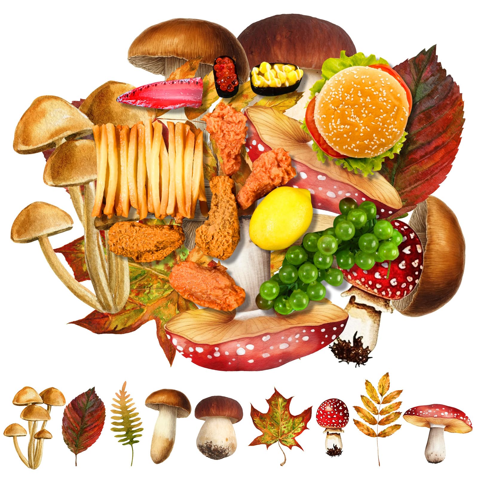 Gersoniel 180 Pcs Autumn Parchment Paper Leaves 8.7 x 4.3 in Thanksgiving Fall Maple Leaf Cheese Board Mushroom Charcuterie Boar