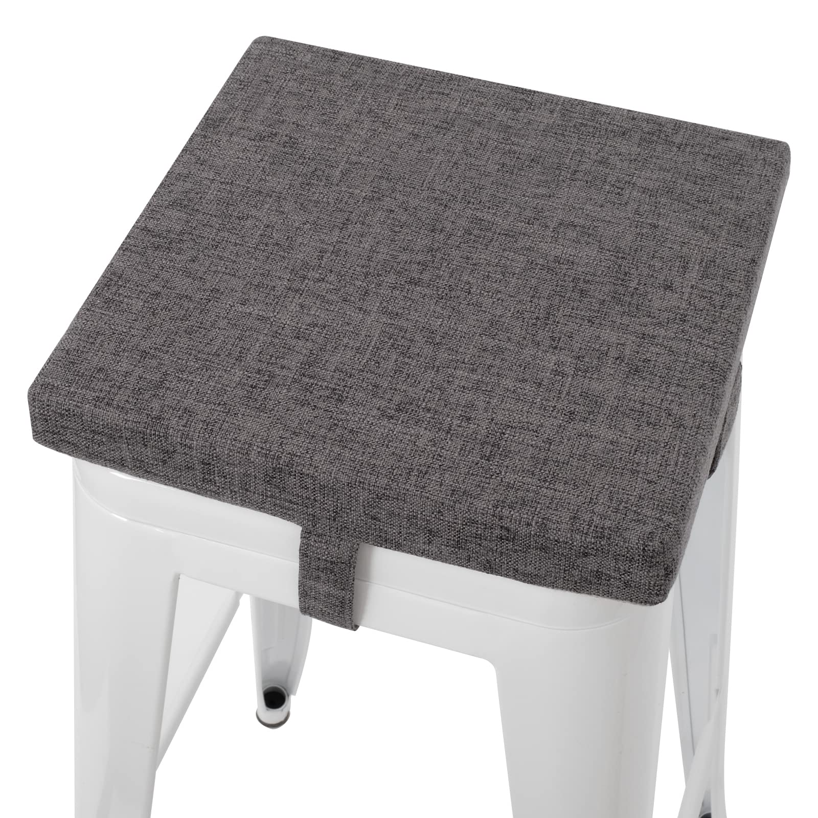 Tromlycs Stool Cushion Square For Bar Stools With Ties 14X14 Chair Seat Cushion Textured Barstool Pad, 1 Piece, 14 Inches, Gray