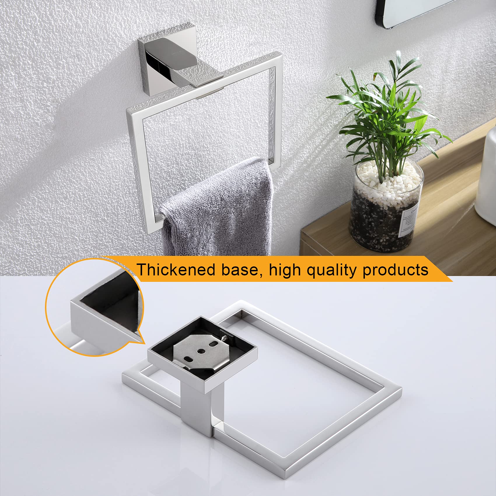 Kokosiri Bathroom Towel Holder Bath Towel Ring Towel Hanger Towel Rack Wall Mounted Stainless Steel Mordern Style, Polished Chro