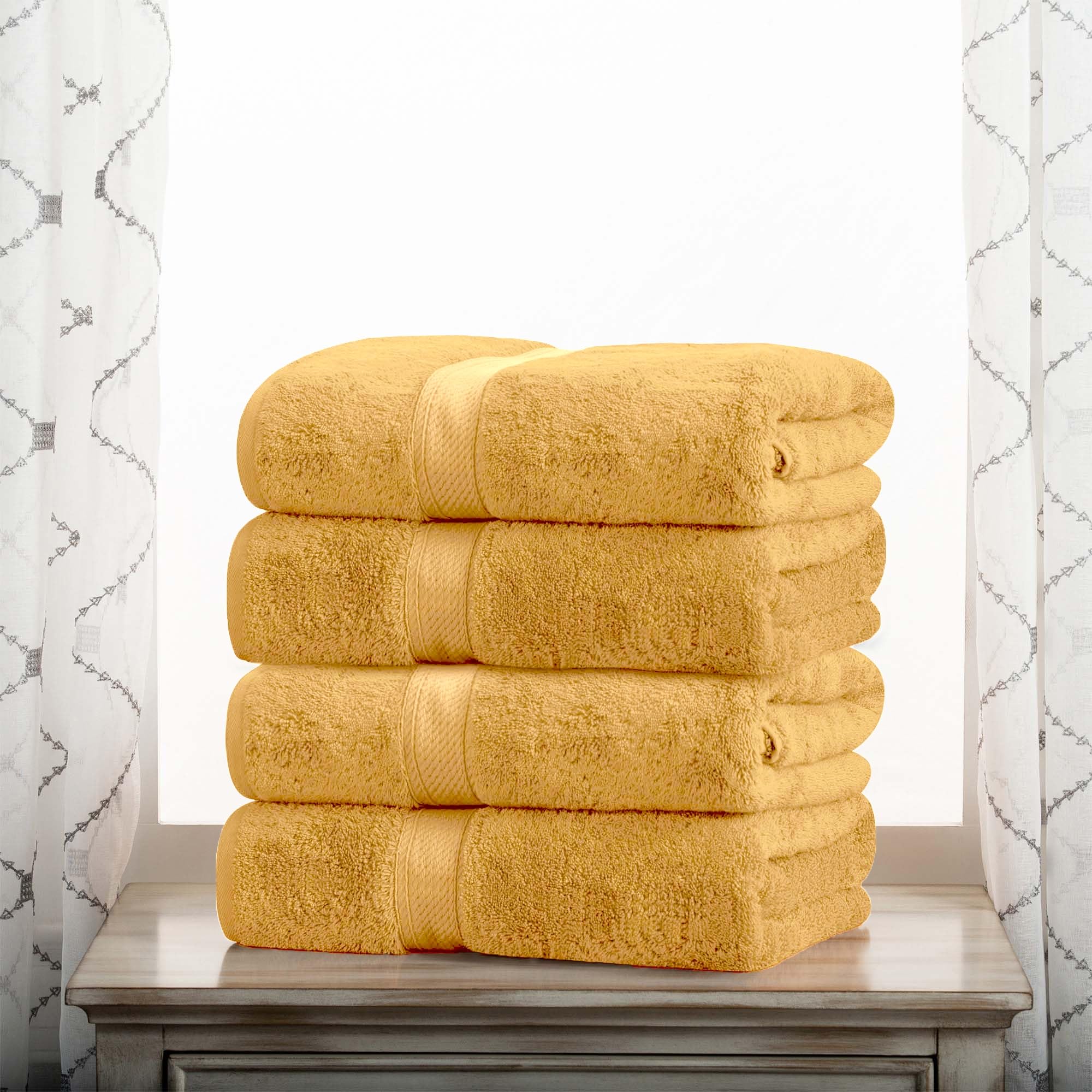 Superior Egyptian Cotton Pile Bath Towels, Ultra Soft Luxury Towel, Thick Plush Essentials, Absorbent Heavyweight, Guest Bath, H