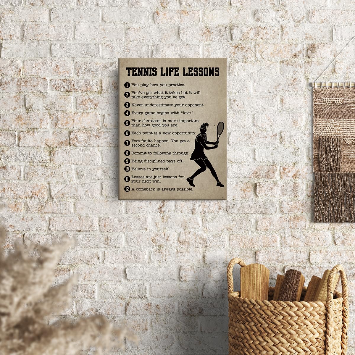 Tennis Gifts Inspirational Wall Decor Canvas Wall Art Artwork Sports Framed Art Paintings Tennis Posters For Tennis Player Athle