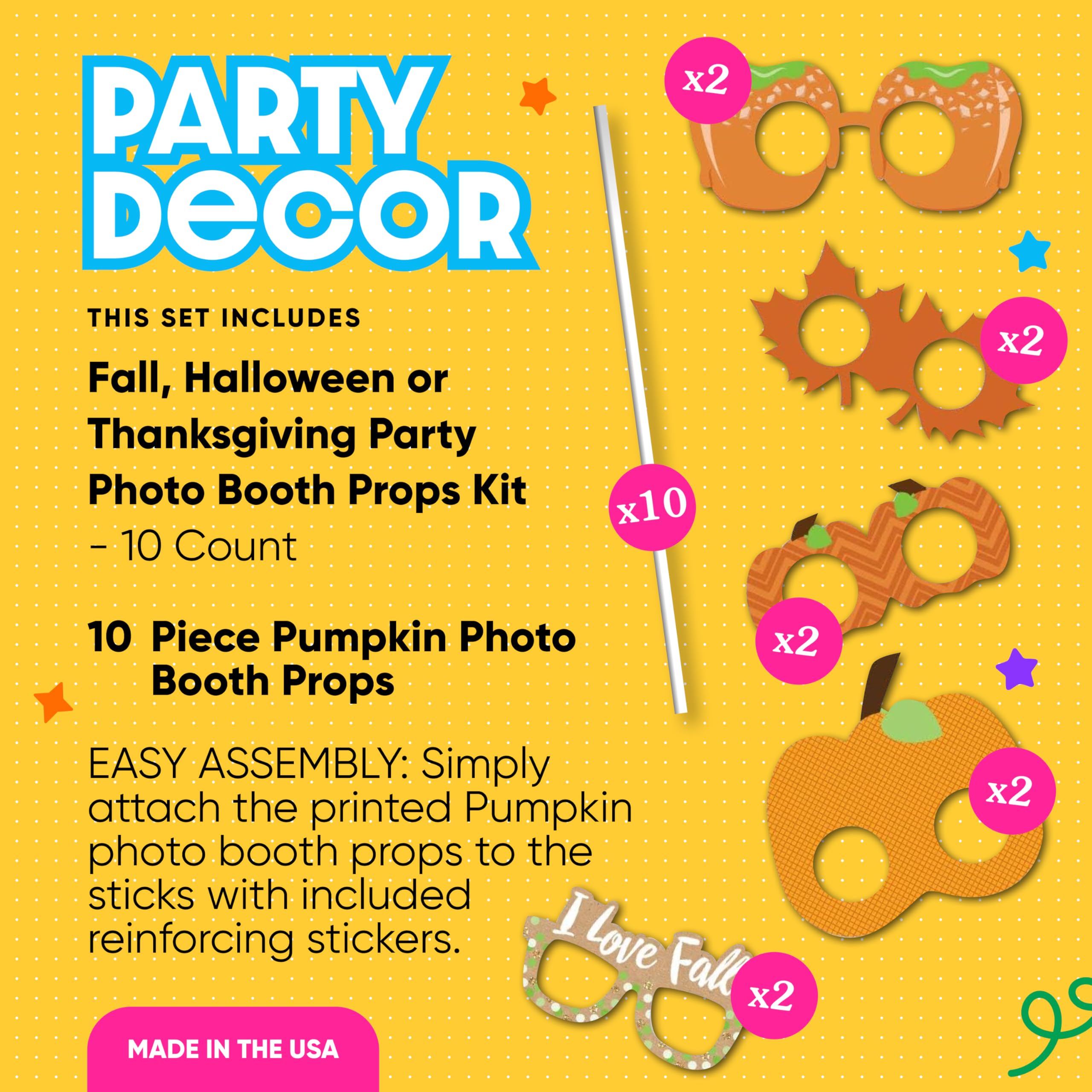 Big Dot Of Happiness Pumpkin Patch - Fall Photo Booth Props - Fall Photo Props - Thanksgiving Decorations - Halloween Decoration