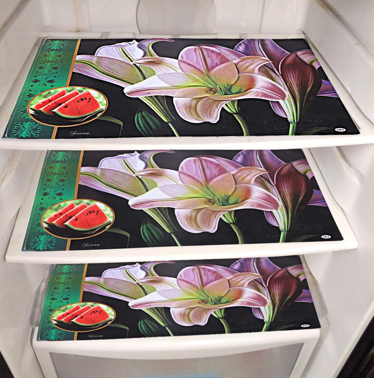 Kuber Industries Pvc 6 Pieces Reversible Fridge Drawer Mats (Multi) -Ctktc07109