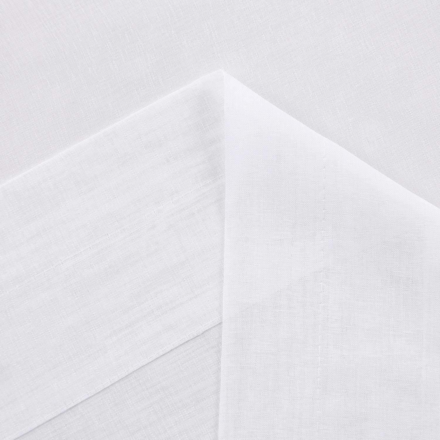 Dwcn White Sheer Curtains Semi Transparent Voile Rod Pocket Curtains For Bedroom And Living Room, 52 X 95 Inches Long, Set Of 2