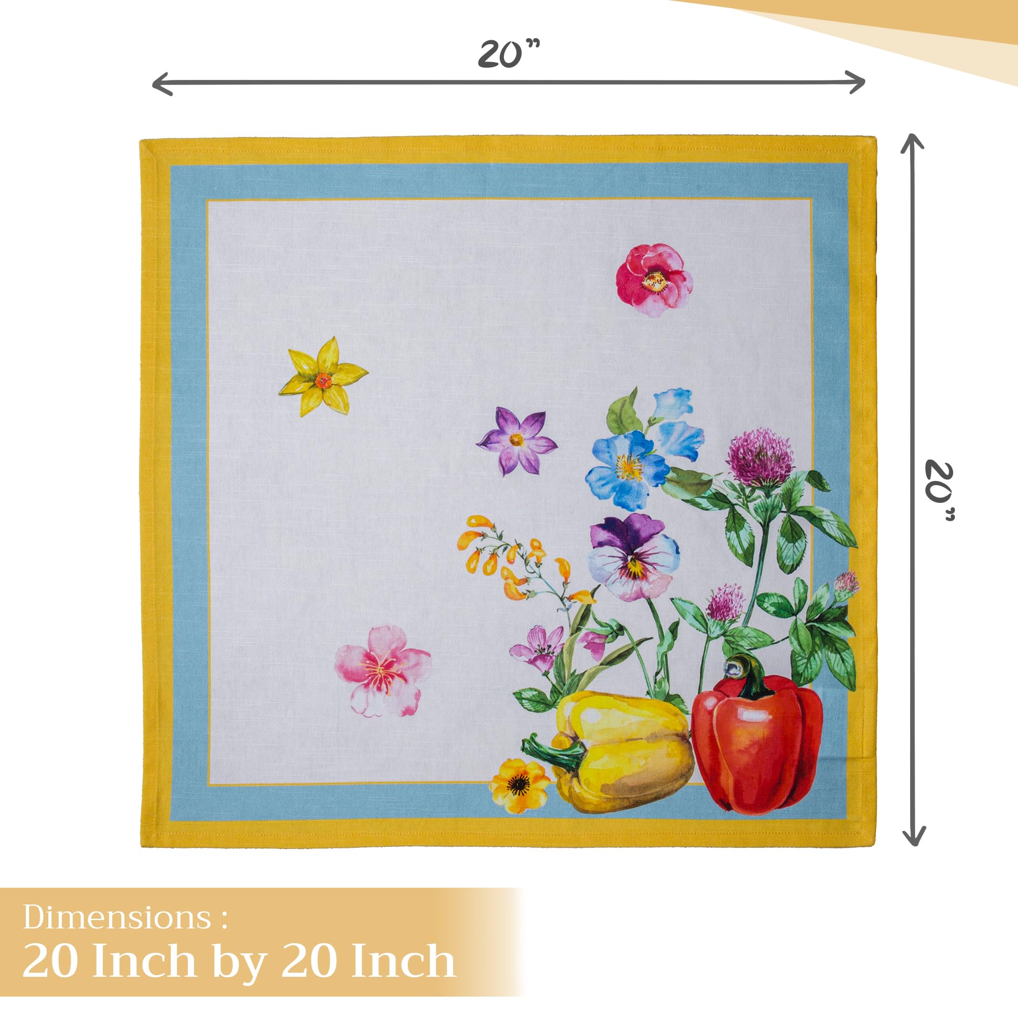 Maison D Hermine Napkin 100% Cotton 20 Inch X 20 Inch Set Of 4 Dinner Napkins, Decorative Washable Cloth Napkin For Gifts, Dinin