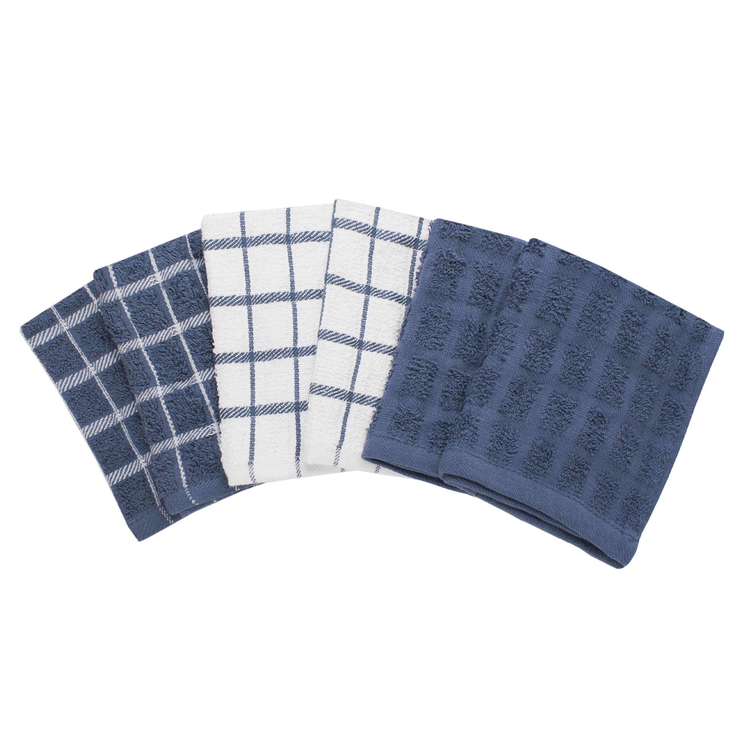 Ritz 100% Terry Cotton, Highly Absorbent Dish Cloth Set, 12    X 12   , 6-Pack, Federal Blue