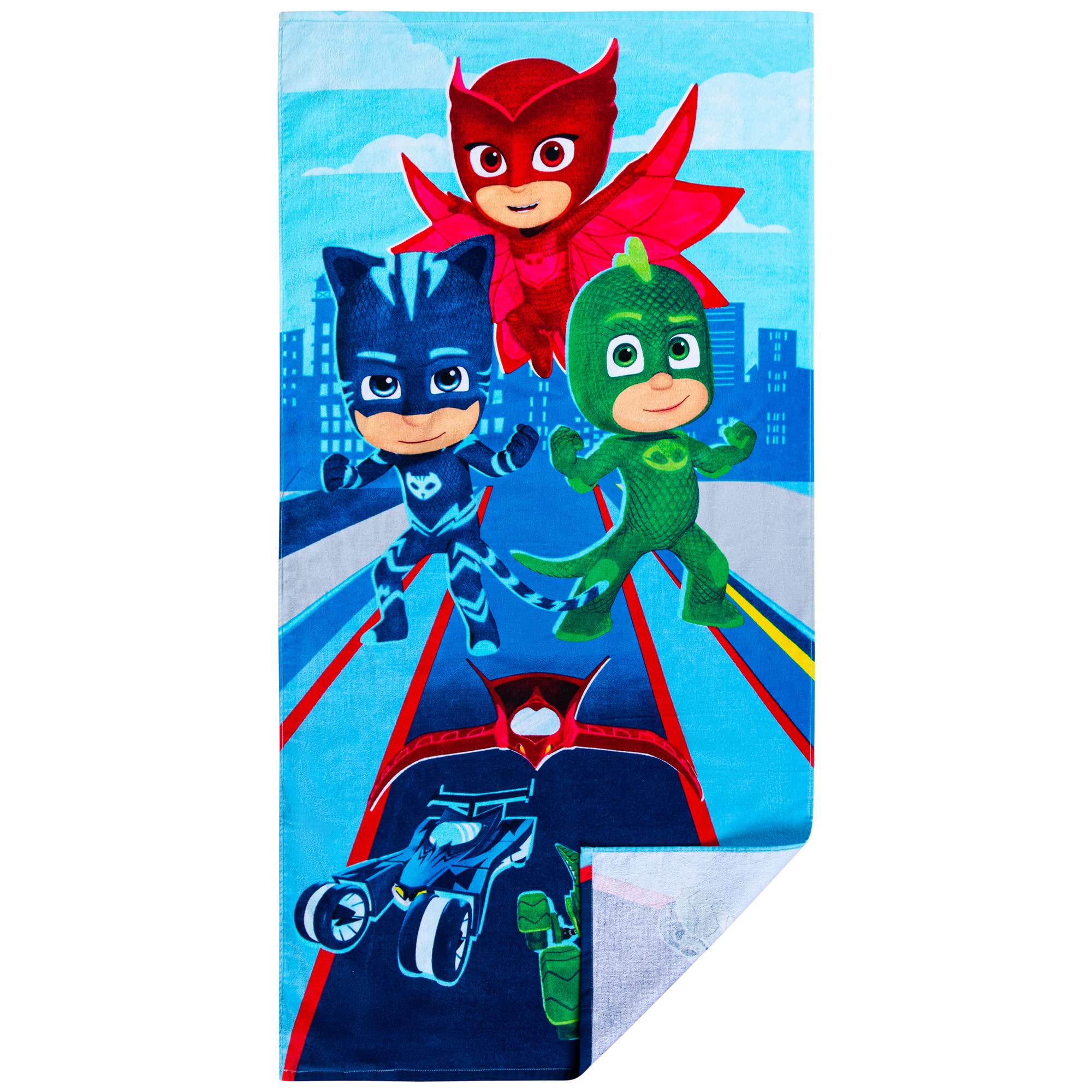 Franco Kids Super Soft Cotton Bath/Pool/Beach Towel, 58 In X 28 In, Pj Masks