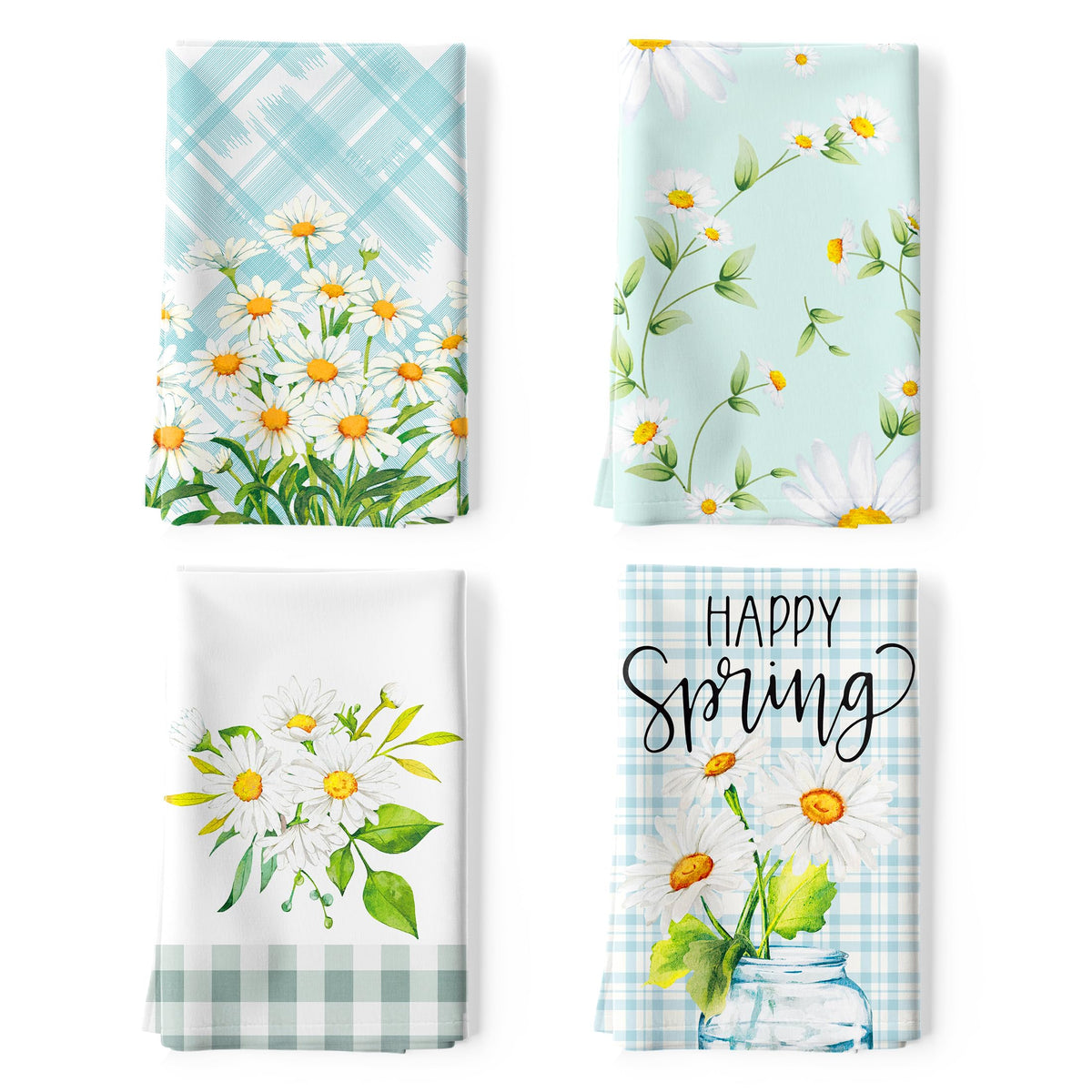 Arquiel Daisy Kitchen Towel 100% Cotton Quick Dry Dish Towels 20 X 27.5Inch, Dishcloth Hand Towels For Housewarming Gifts Dining