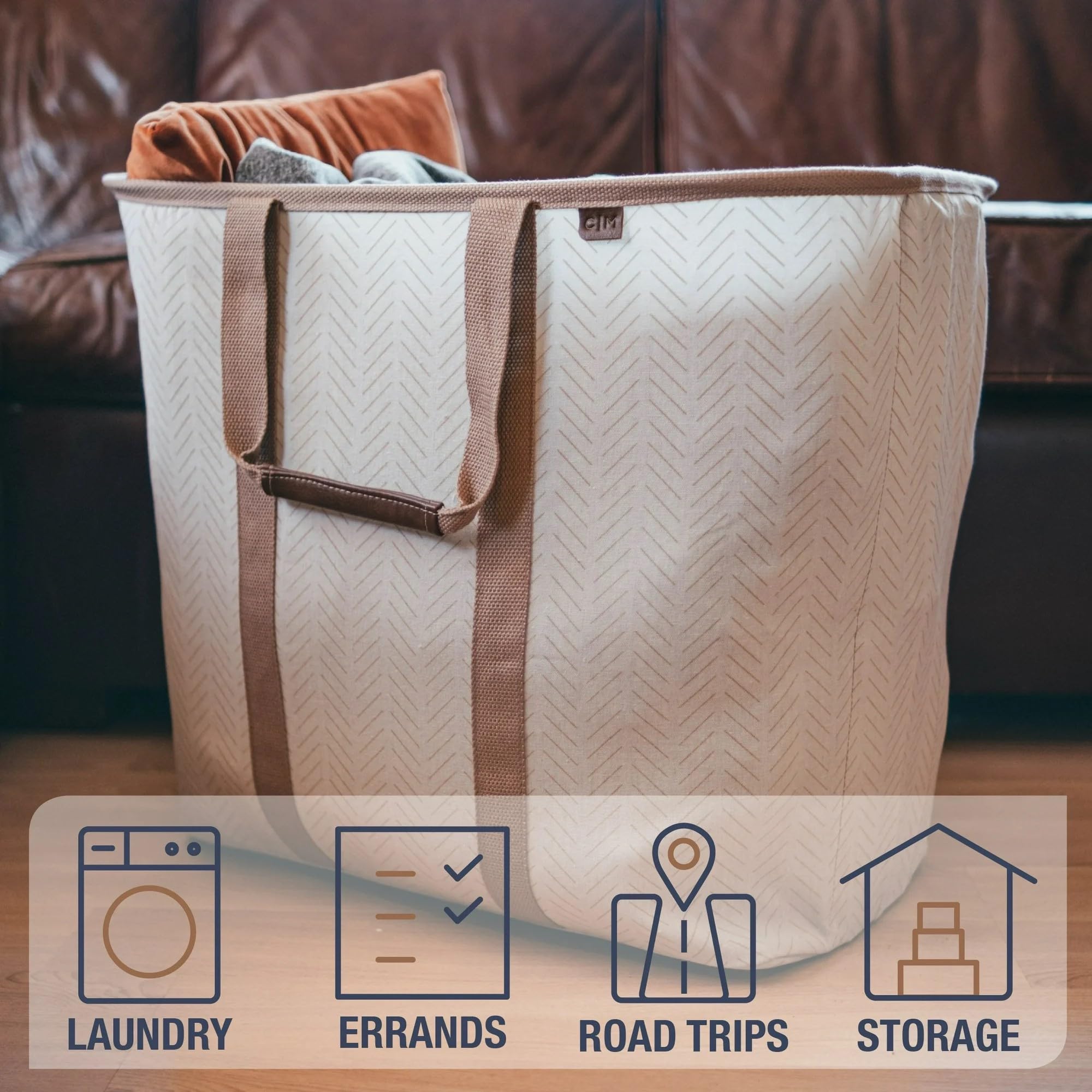 CleverMade Collapsible Laundry Basket  Premium Large Foldable Clothes Hamper  Laundry Tote Carry All Bin XL Pop-Up Caddy with Handles  2 Pack  Mocha