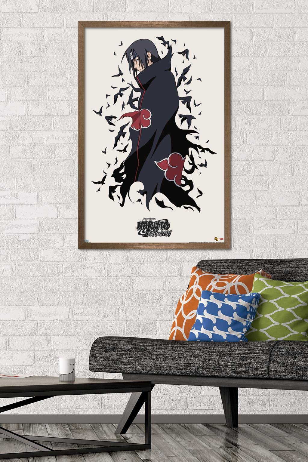 Trends International Naruto Shippuden - Itachi Wall Poster, 22.375'' X 34'', Bronze Framed Version