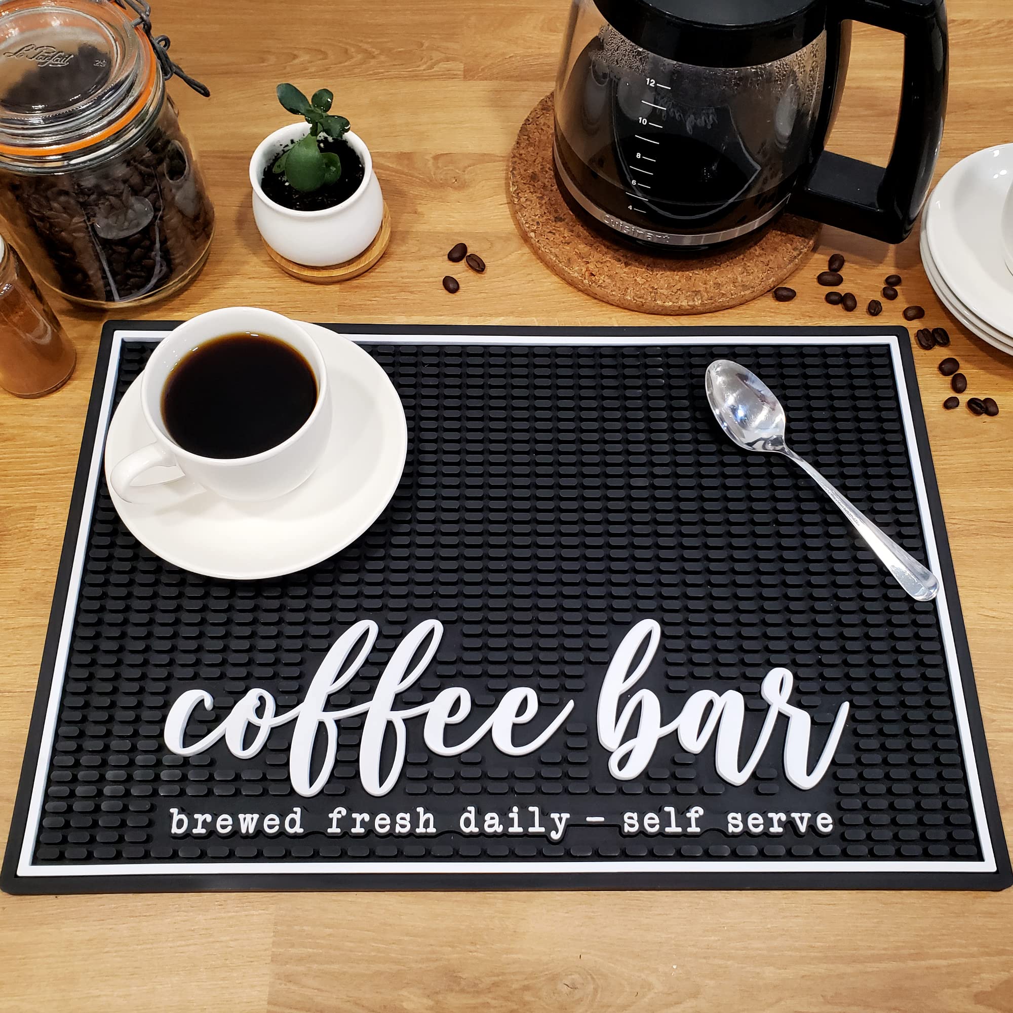 New Mungo Coffee Bar Mat - Coffee Bar Accessories For Coffee Station, Coffee Accessories, Coffee Bar Decor, Coffee Decor - Brewe