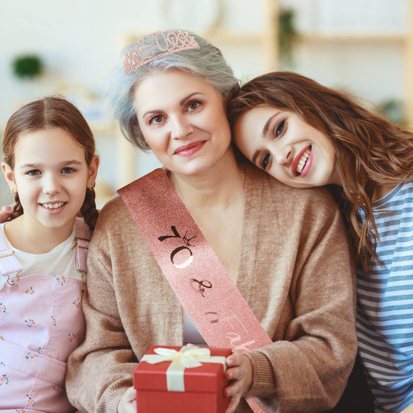 70Th Birthday Celebration Pack For Women: Crown, Sash, Pearl Pin, And Photo Booth Props For A Fabulous Milestone