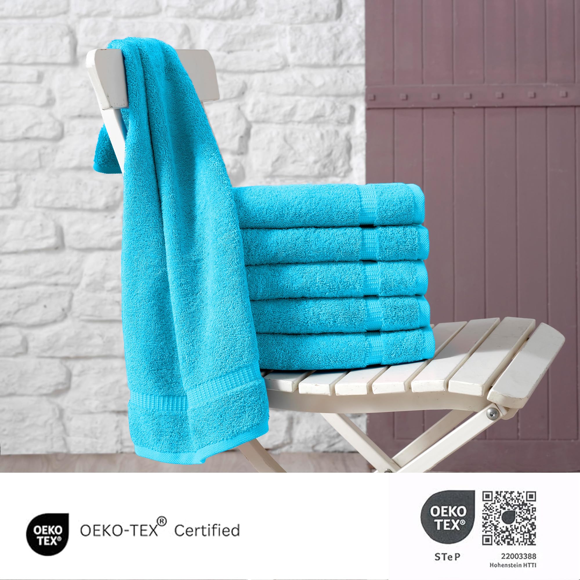Salbakos - Premium 6 Piece Hand Towel Set, 100% Turkish Cotton, Quick Dry & Comfy Towels For Hotel & Spa, Highly Absorbent | 16
