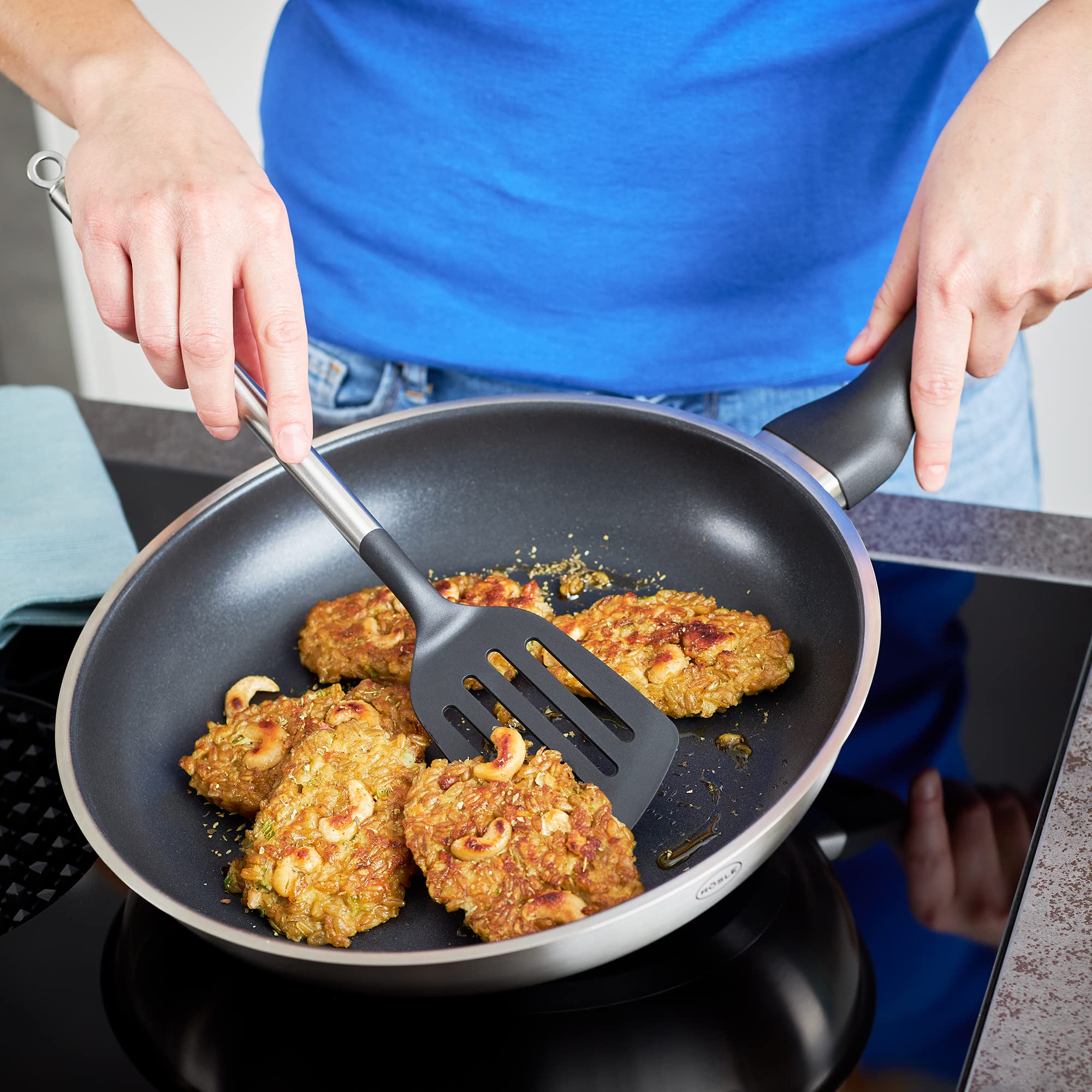 Rsle Basics Line Slotted Turner Spatula With 13.5 In. Stainless Steel Handle