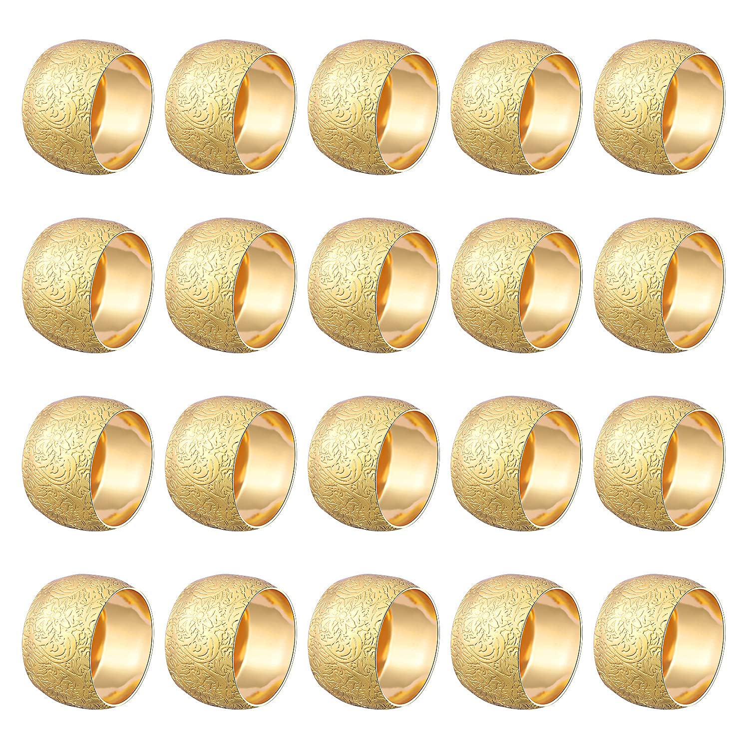 Napkin Rings - Round Napkin Holder Rings For Dinning Table Parties Weddings Family Gather- Holiday Banquet Christmas Dinner Serv
