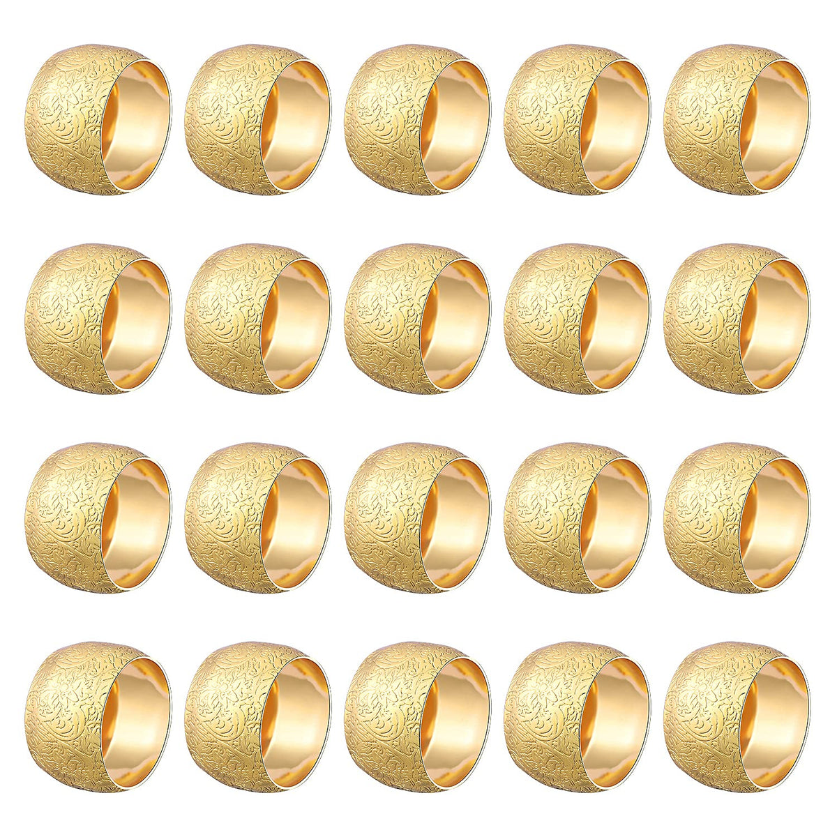 Napkin Rings - Round Napkin Holder Rings For Dinning Table Parties Weddings Family Gather- Holiday Banquet Christmas Dinner Serv