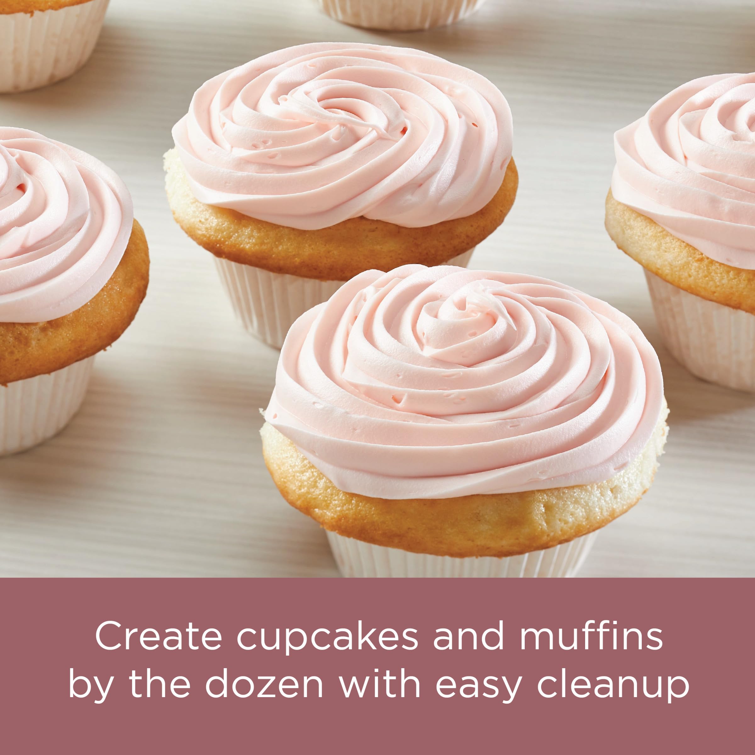 Farberware 47776 Nonstick Bakeware, Nonstick Muffin Pan / Cupcake Pan - 12 Cup, Rose Gold Red