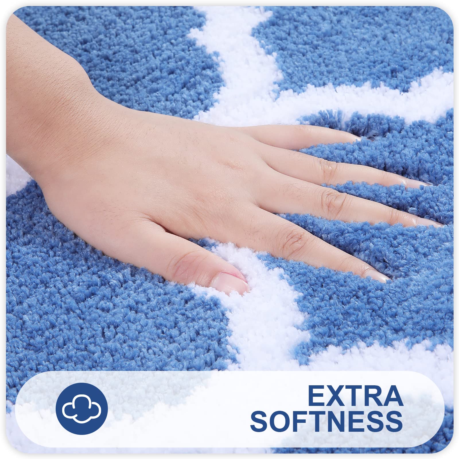 Olanly Bathroom Rugs 24X16, Soft And Absorbent Microfiber Bath Rugs, Non-Slip Shaggy Shower Carpet, Machine Wash Dry, Bath Mats