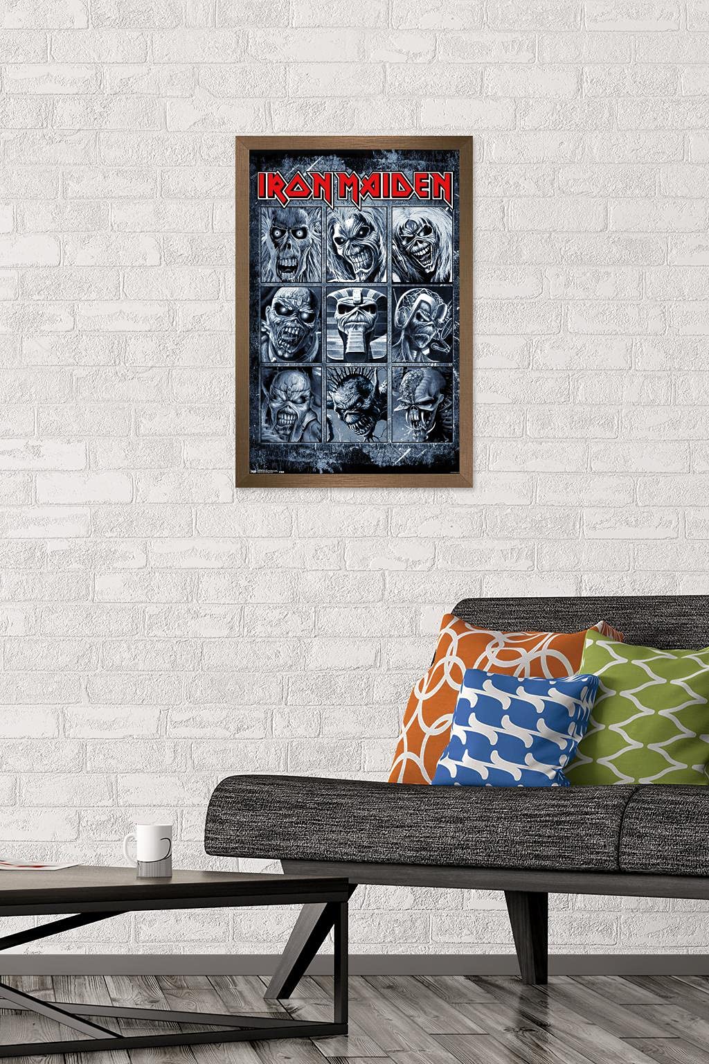 Trends International Iron Maiden - Grid Wall Poster, 14.725'' X 22.375'', Bronze Framed Version