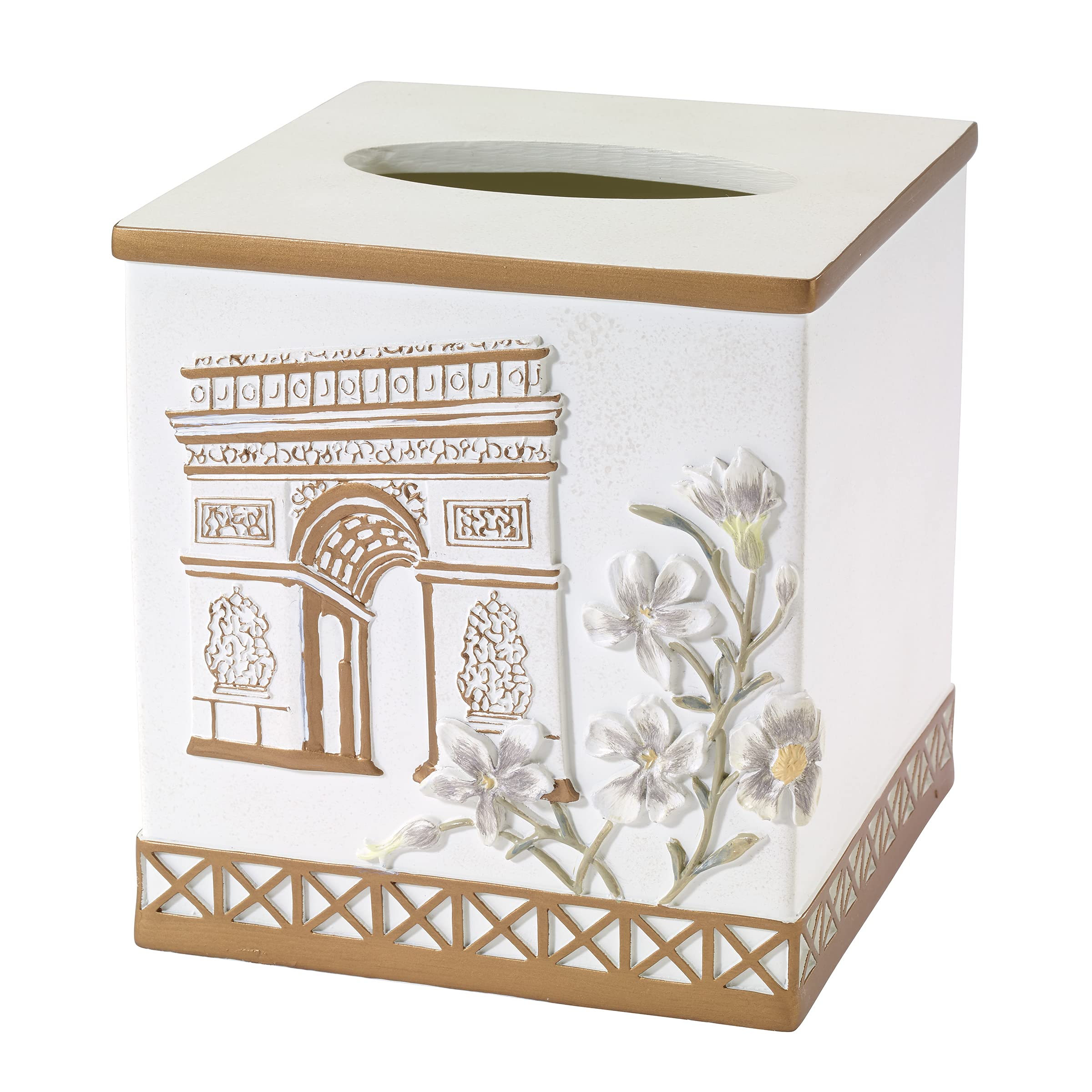 Avanti Linens - Tissue Box Cover, Decorative Tissue Box Cover For Home (Paris Botanique Collection)