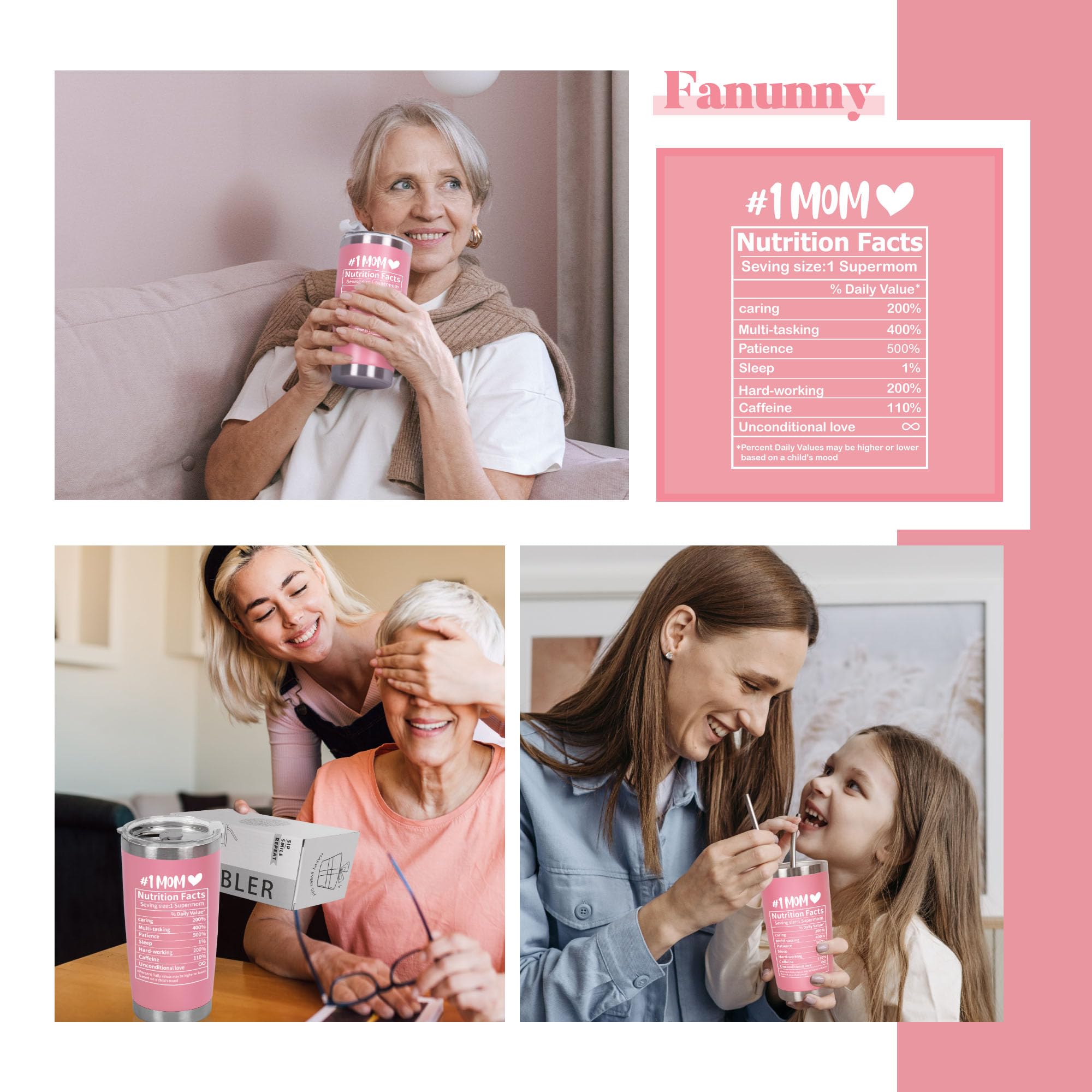 Fanunny Gifts for Mom from Son, Daughter, Inspirational Gift for Women Birthday Christmas Mothers Day Ideas Thank You Present -