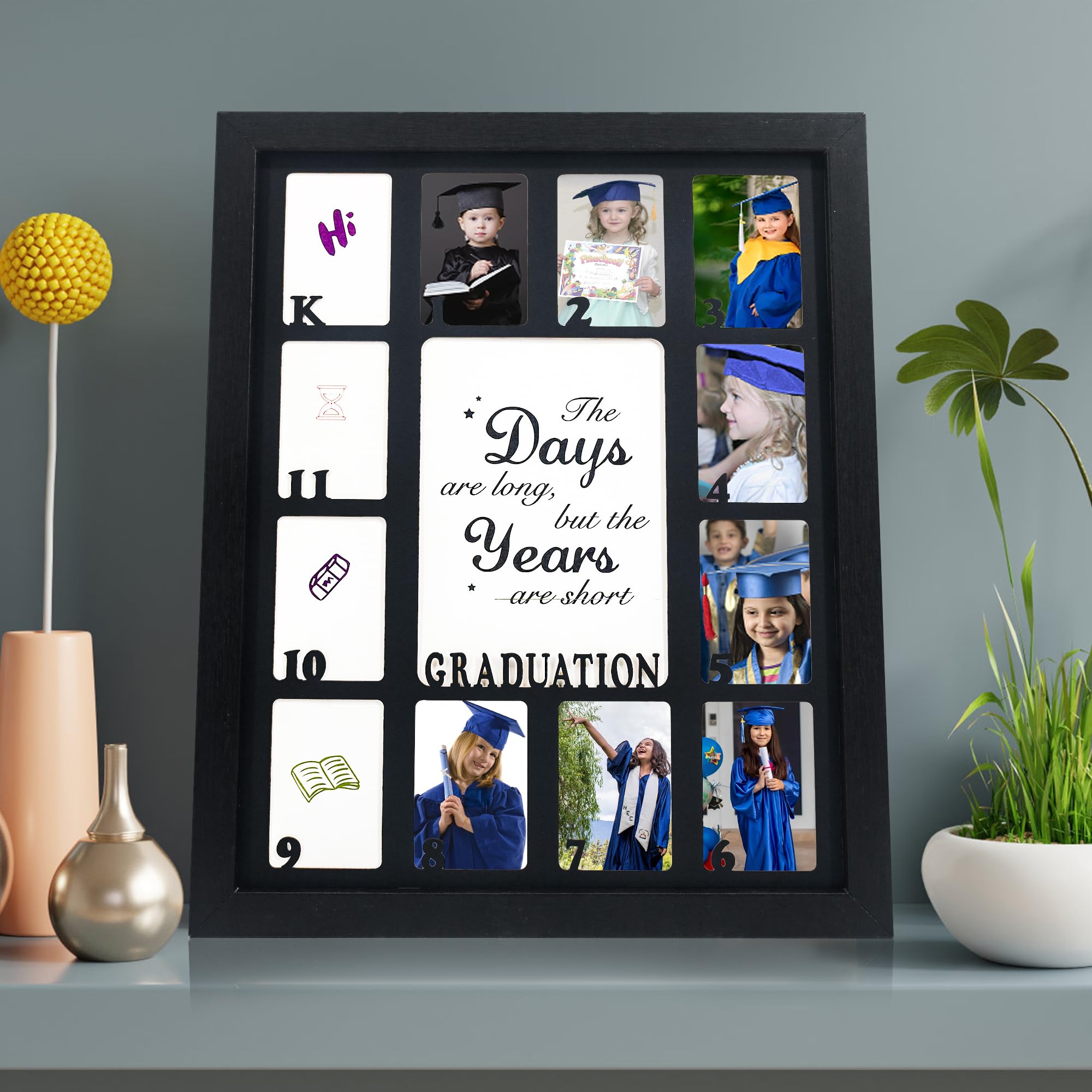 GMFrames School Years Picture Frames K-12 Graduation School Photo Frame for Kindergarten to 12th Grade Keepsake for Graduation G