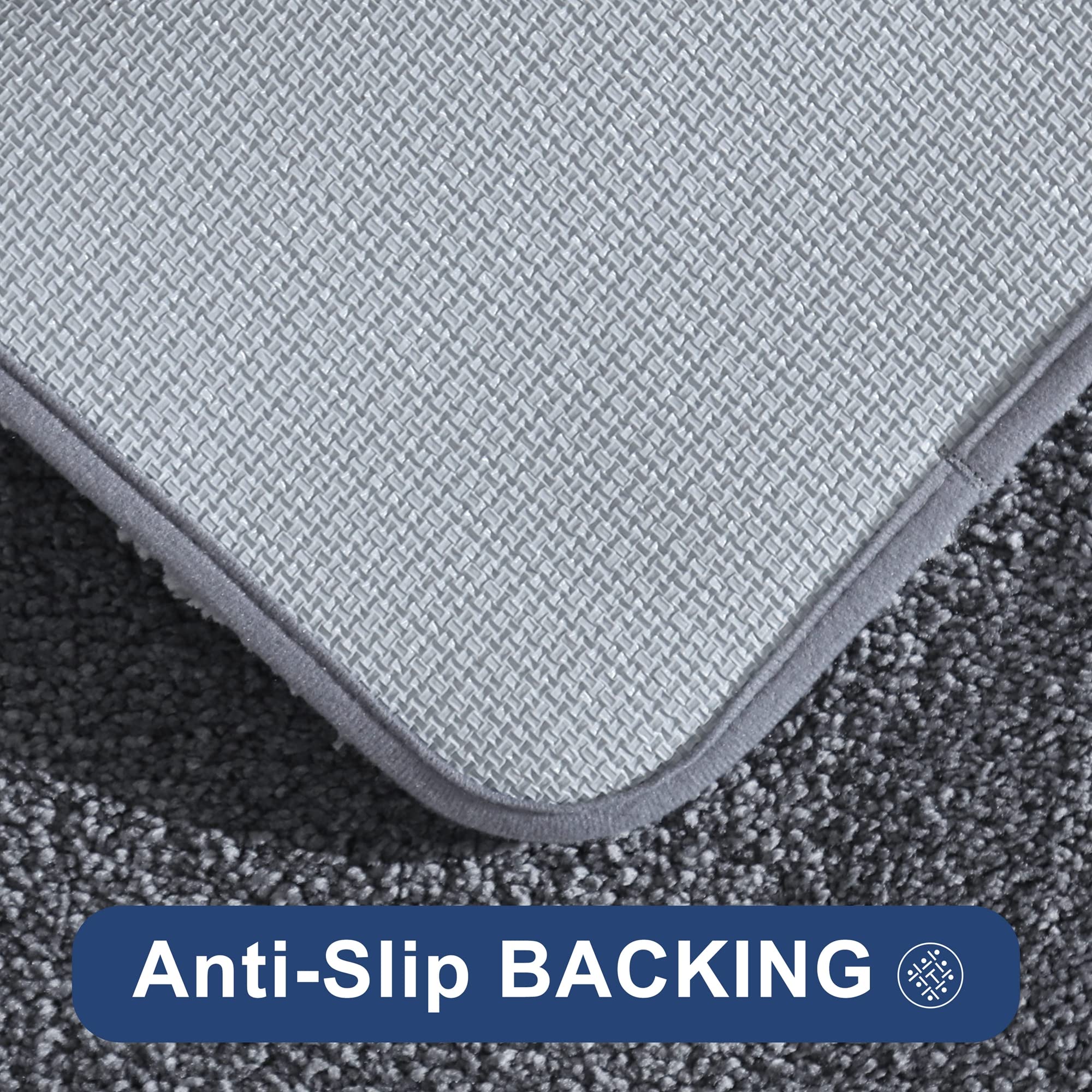 COSY HOMEER Extra Thick Bath Rugs for Bathroom - Anti-Slip Bath Mats Soft Plush Yarn Shaggy 100% Strong Mirco Polyeste Mat Living Room Bedroom Mat Floor Water Absorbent(Dark Grey 16x24 - Inches)